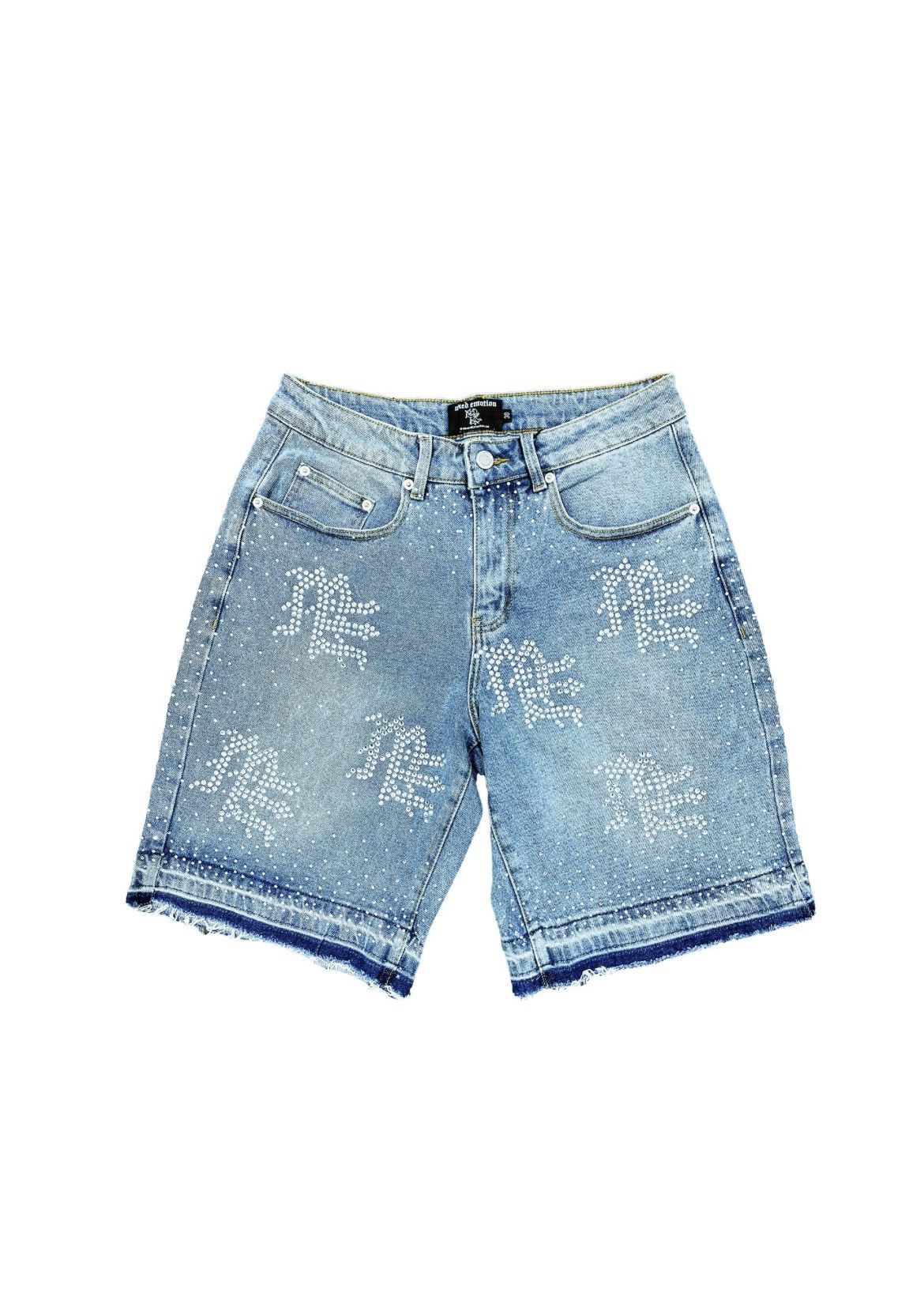 Other Mixed emotion rhinestone denim shorts Size US 36 / EU 52 - 1 Thumbnail