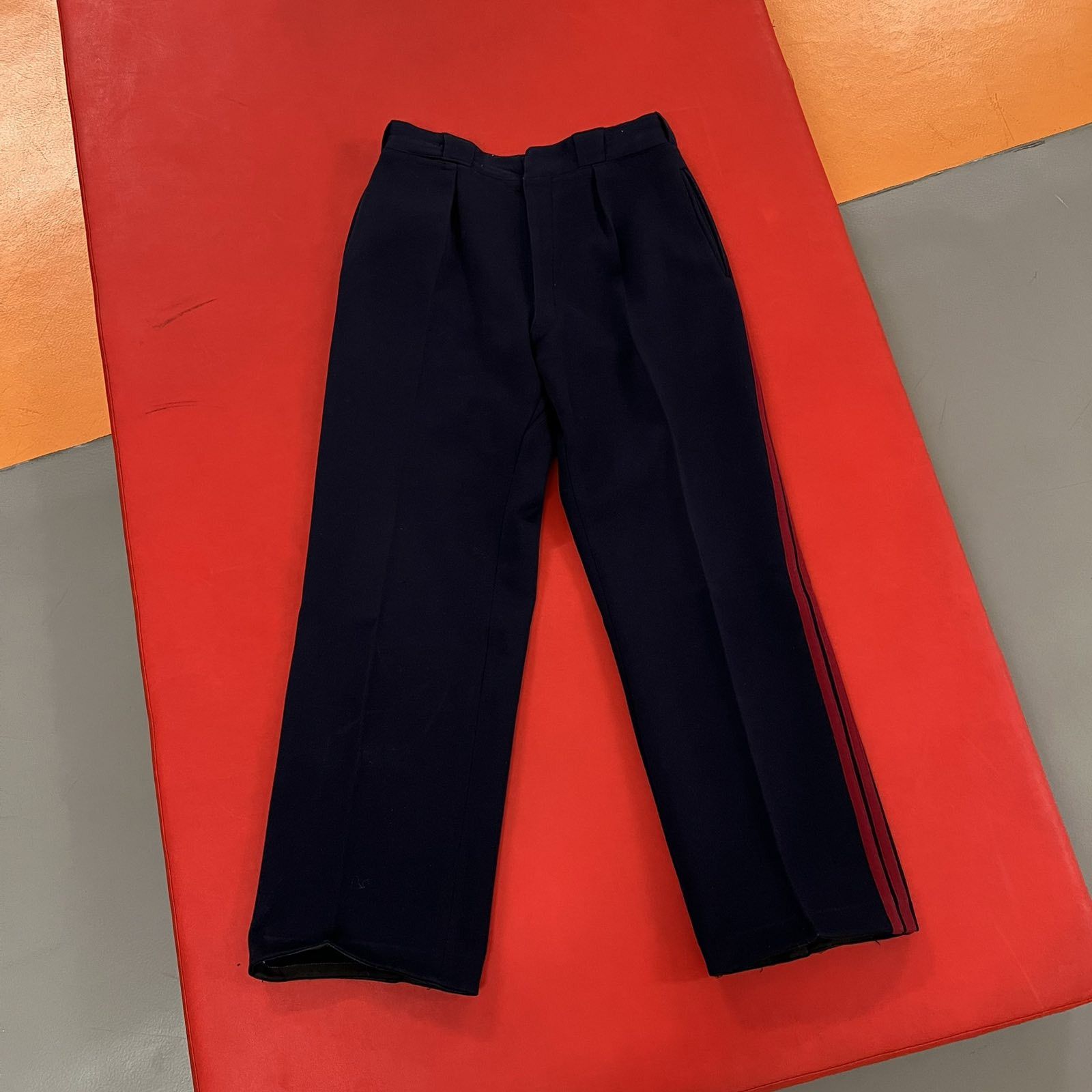Antigua Vintage 60s Wool Serge Blue Military Trouser Pants 32x32 Size US 36 / EU 52 - 1 Thumbnail