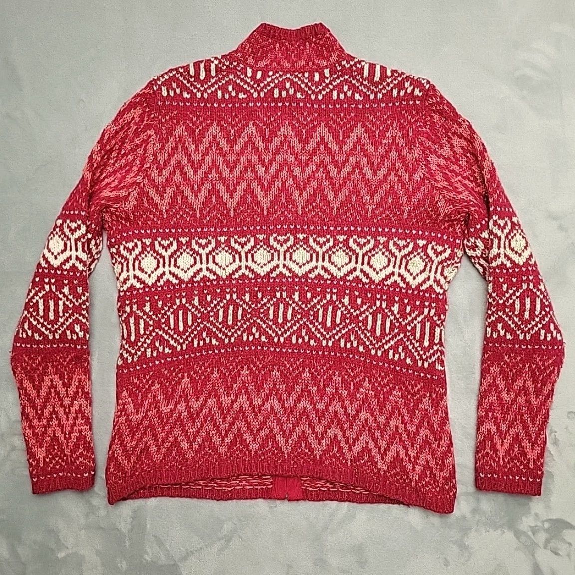 Coldwater Creek VINTAGE Coldwater Creek Sweater Womens S Red Wool Alpaca Cashmere Zip Fair Isle Nordic Shirt Womens S Red Wool Alpaca Cashmere Zip Fair Isle Nordic Size S / US 4 / IT 40 - 7 Thumbnail