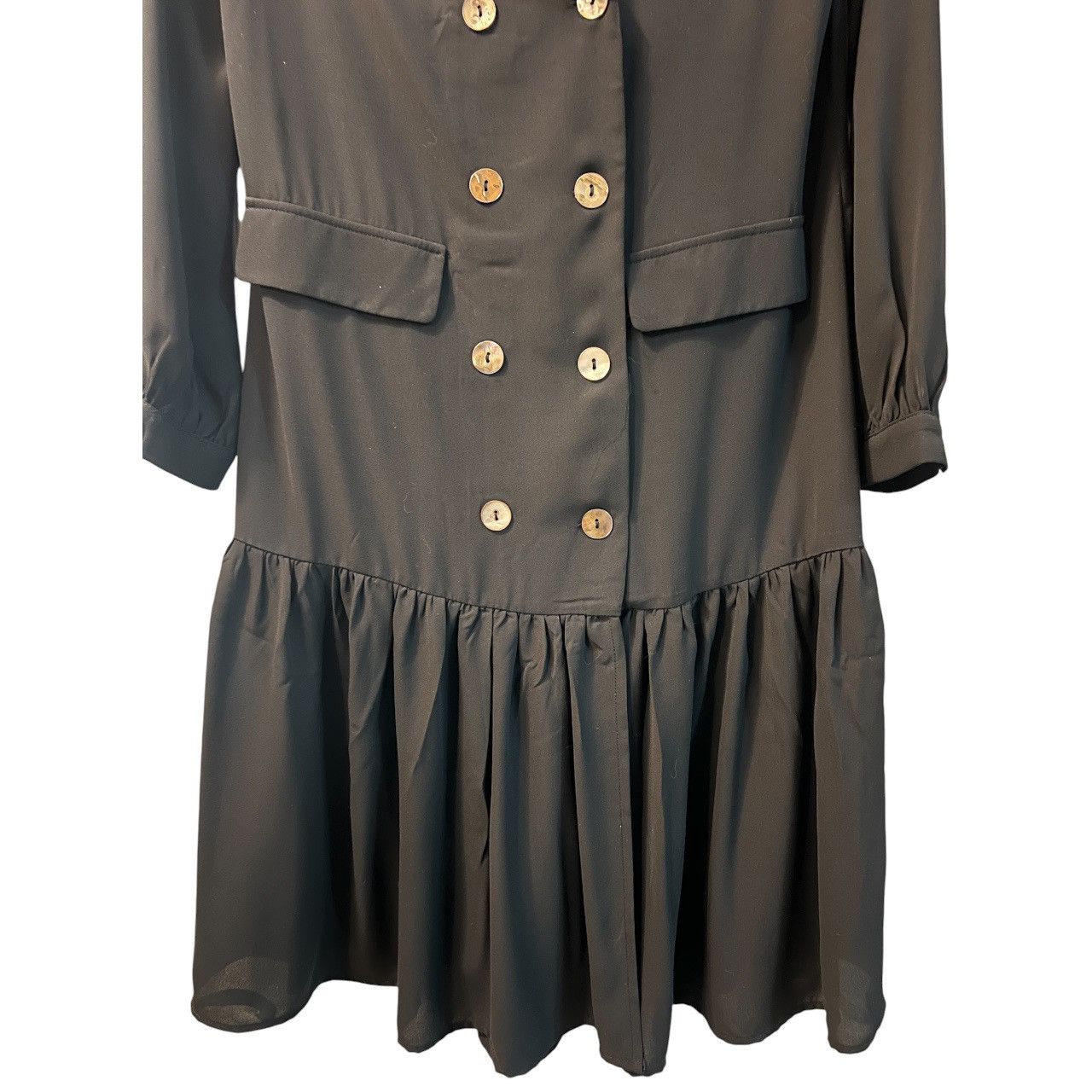 Other Hone Year Silk Double-Breasted Blazer Dress Size XS / US 0-2 / IT 36-38 - 4 Thumbnail