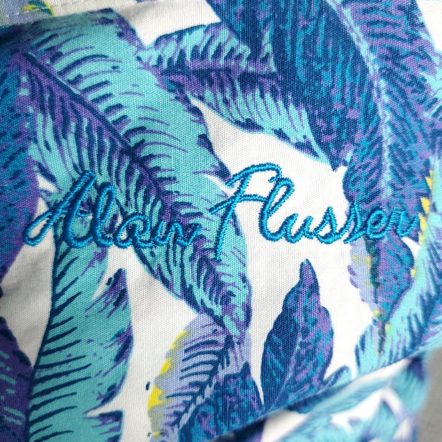 Vintage Alan Flusser Shirt Mens 2XL Blue Floral Tropical Button-Up Long Sleeve Cotton Size US XXL / EU 58 / 5 - 7 Thumbnail