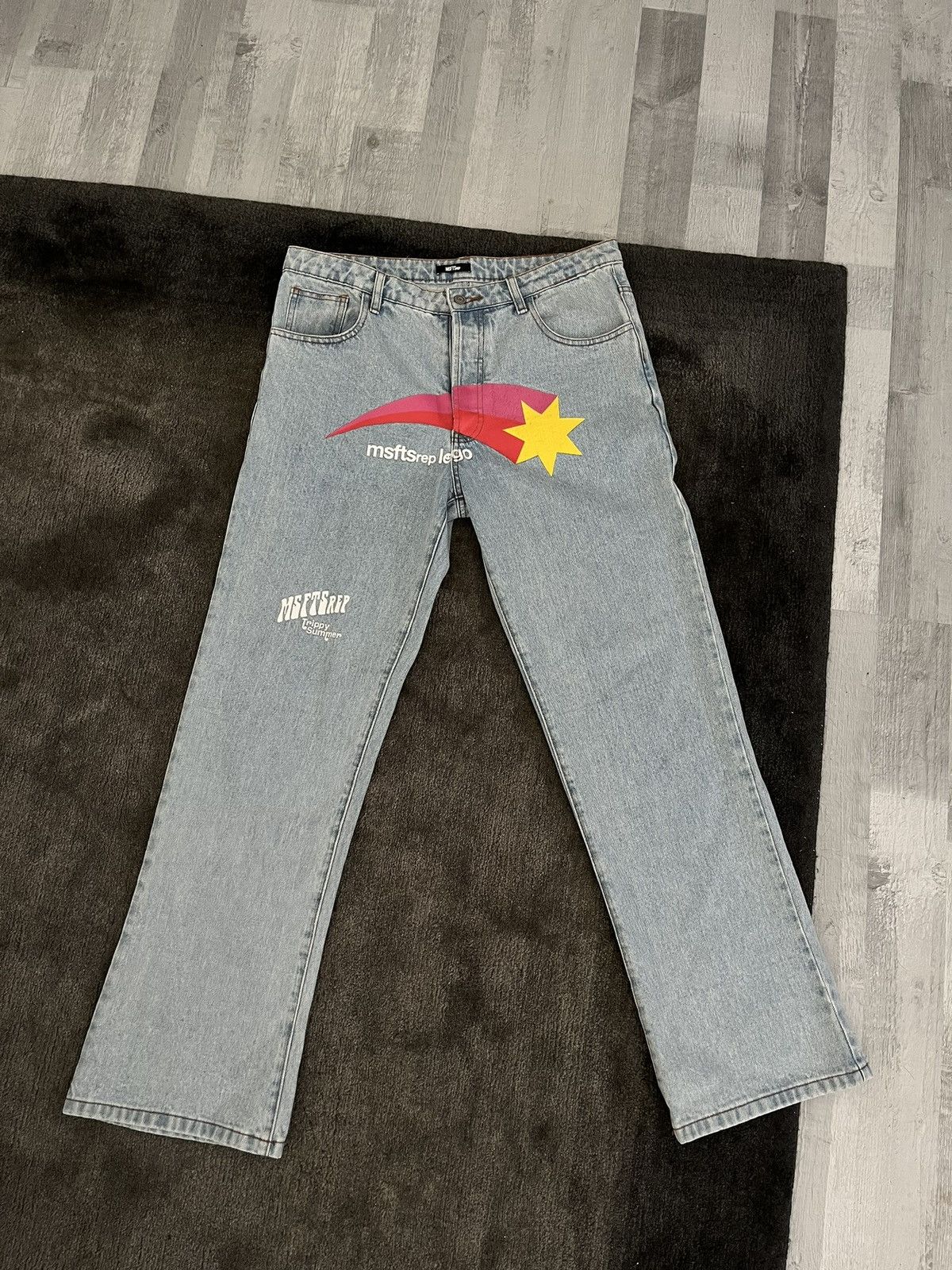 Msftsrep Msftsrep Trippy Summer Rainbow Logo Printed Denim Size US 34 / EU 50 - 3 Thumbnail