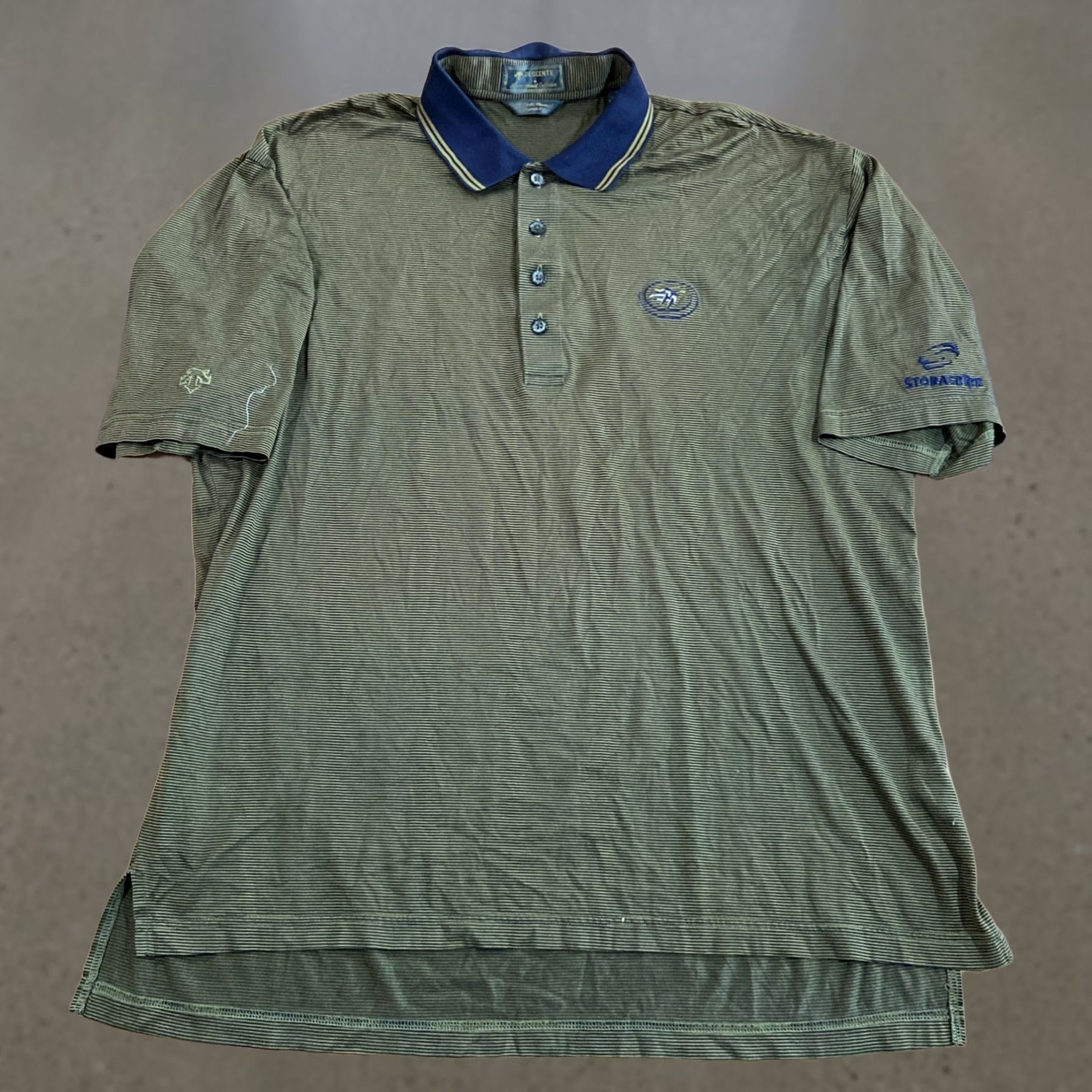 Vintage VINTAGE Descente Polo Shirt Men Large 100% Cotton Striped Golf Castle Pines Size US L / EU 52-54 / 3 - 1 Thumbnail