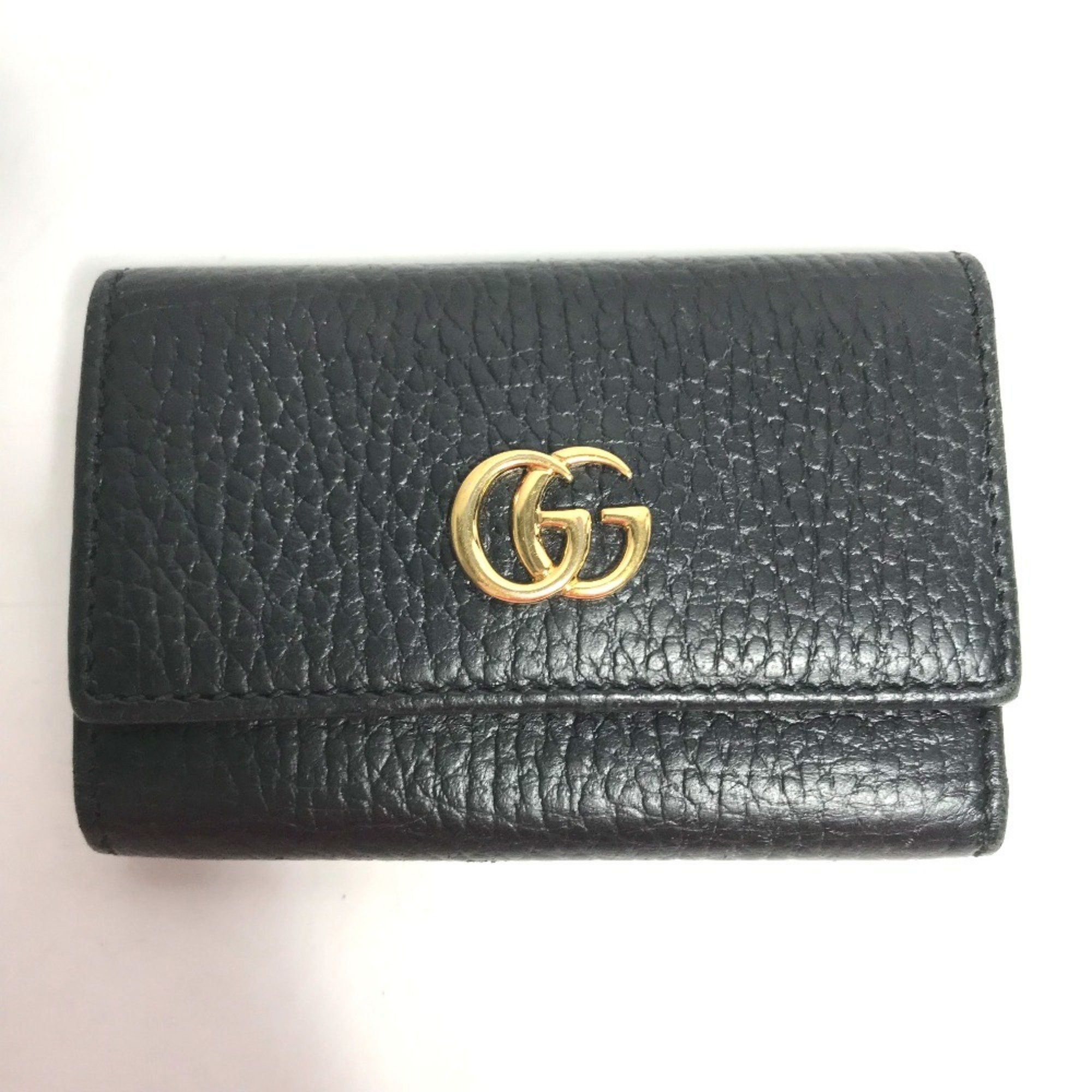 Gucci GUCCI 456118 GG Marmont 6-Key Leather Key Case, Women's, Black Size ONE SIZE - 1 Thumbnail