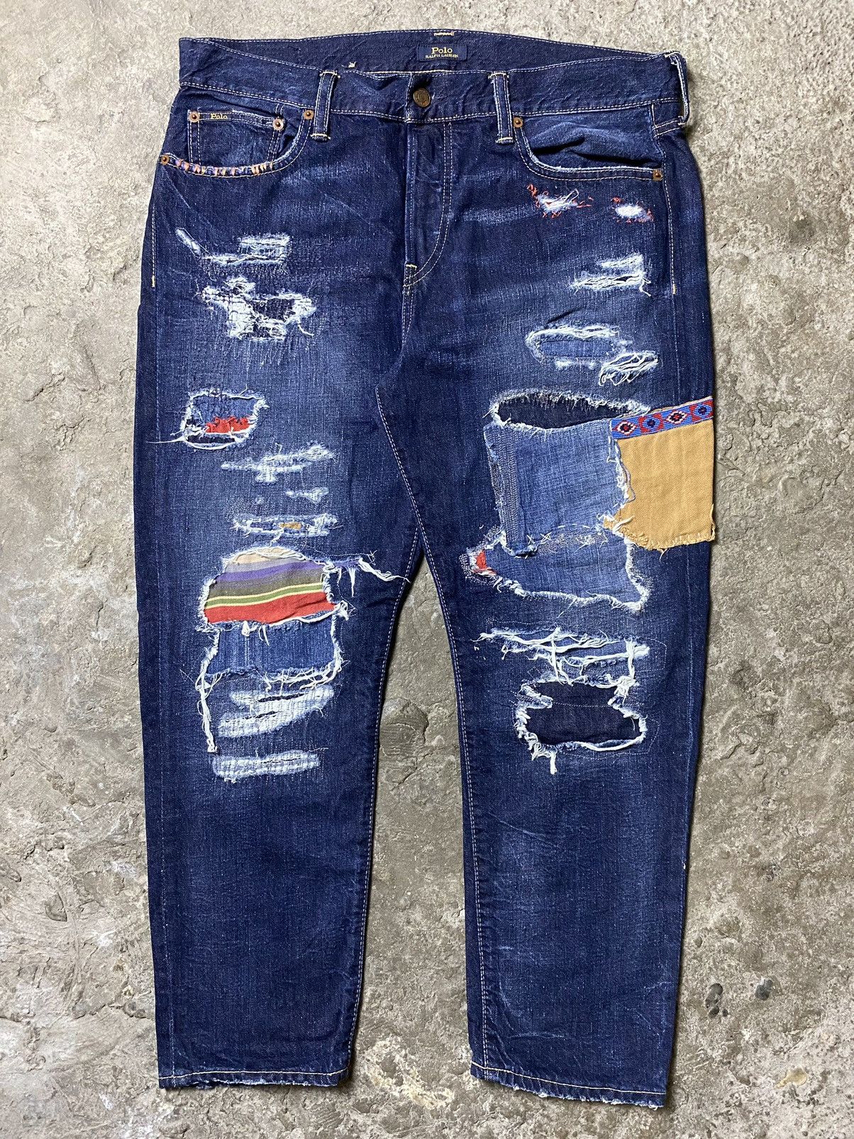 image of Polo Ralph Laurent Avery Boyfriend Patchwork Denim, Men's (Size 34)