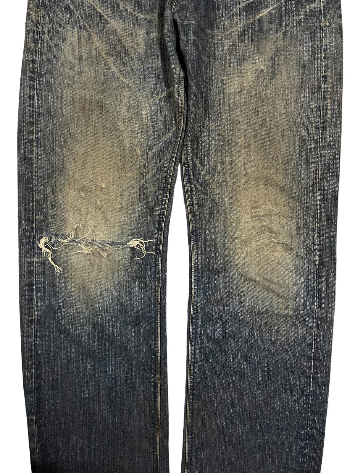 14th Addiction Vintage Lee Mud Washed Distressed Straight Fit Jeans Size US 32 / EU 48 - 3 Thumbnail