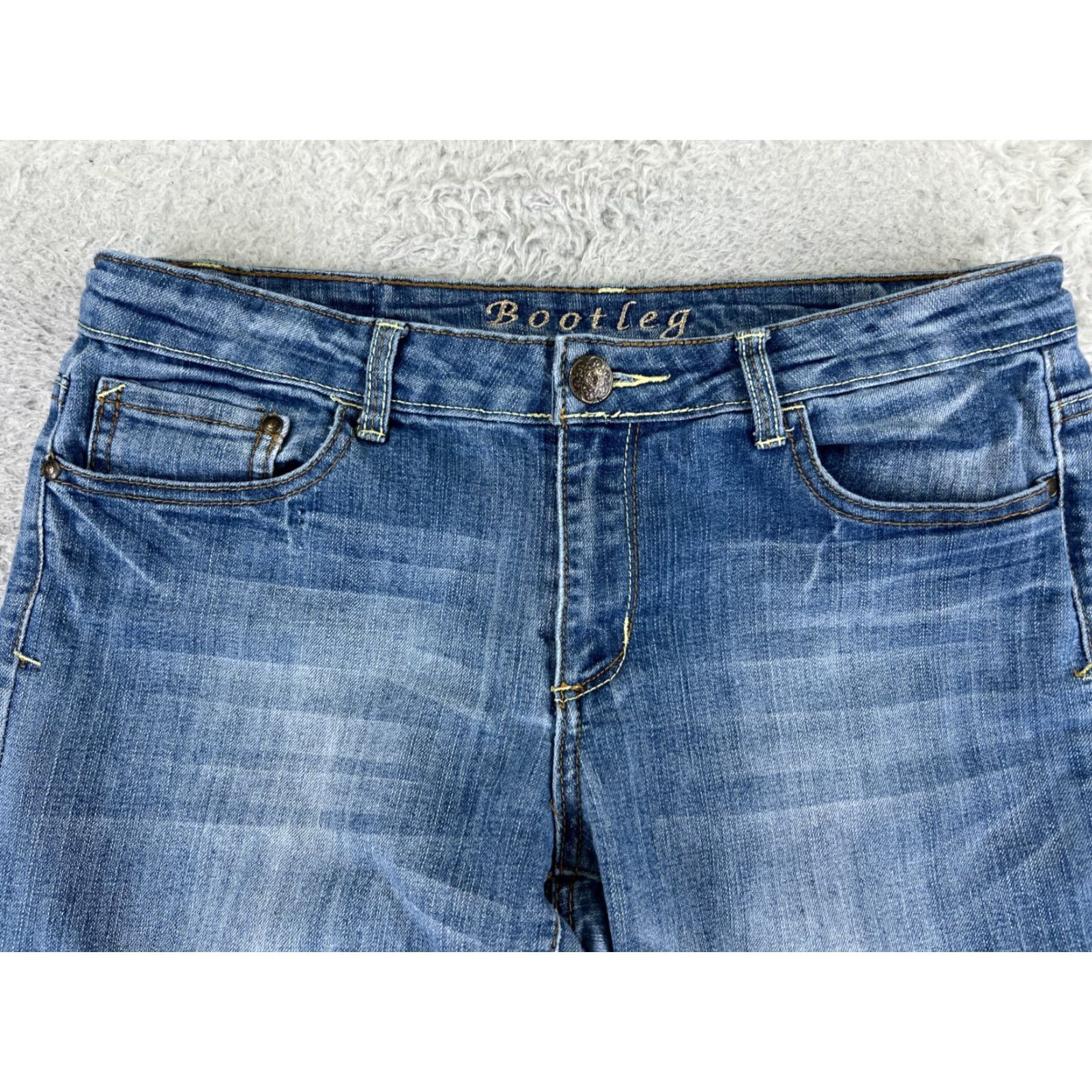 Cherokee Cherokee Jeans Bootcut Womens 12 Blue Denim 29x30 Regular Low Rise Cotton 5-Pocket Design Size 34" / US 12 / IT 48 - 4 Thumbnail