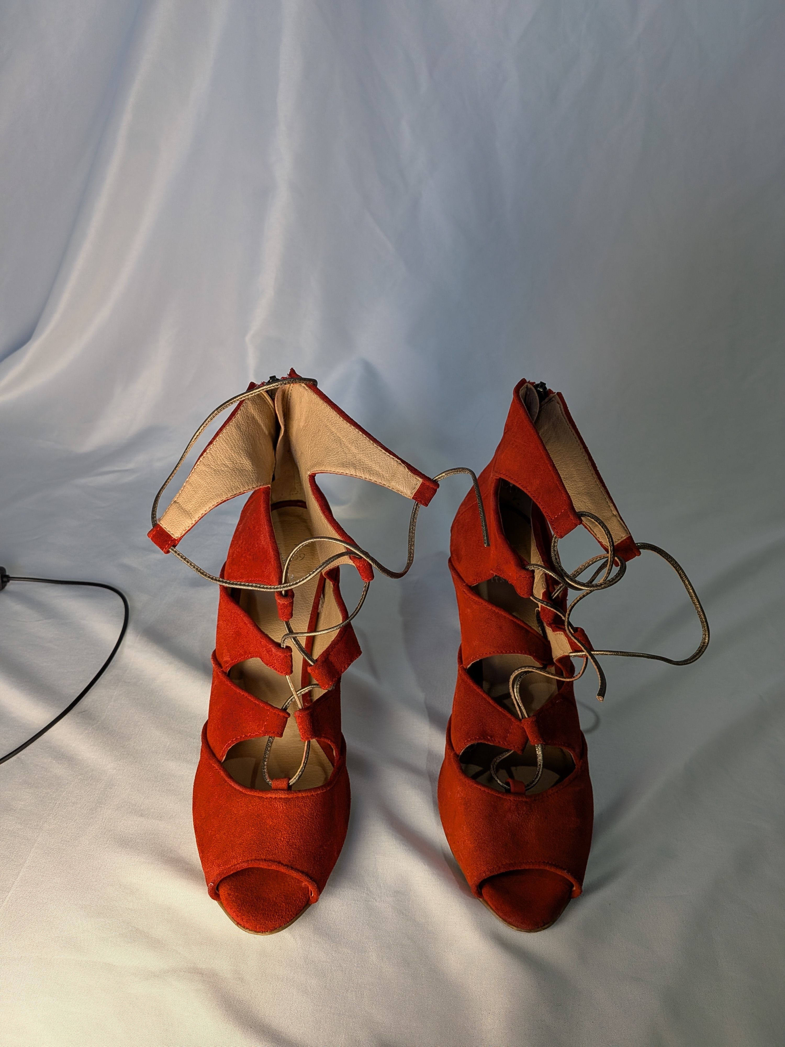 Versace Versace 19V69 Italia Red Suede Heels Pumps Size 40 Us 9 Size US 10 / IT 40 - 3 Thumbnail