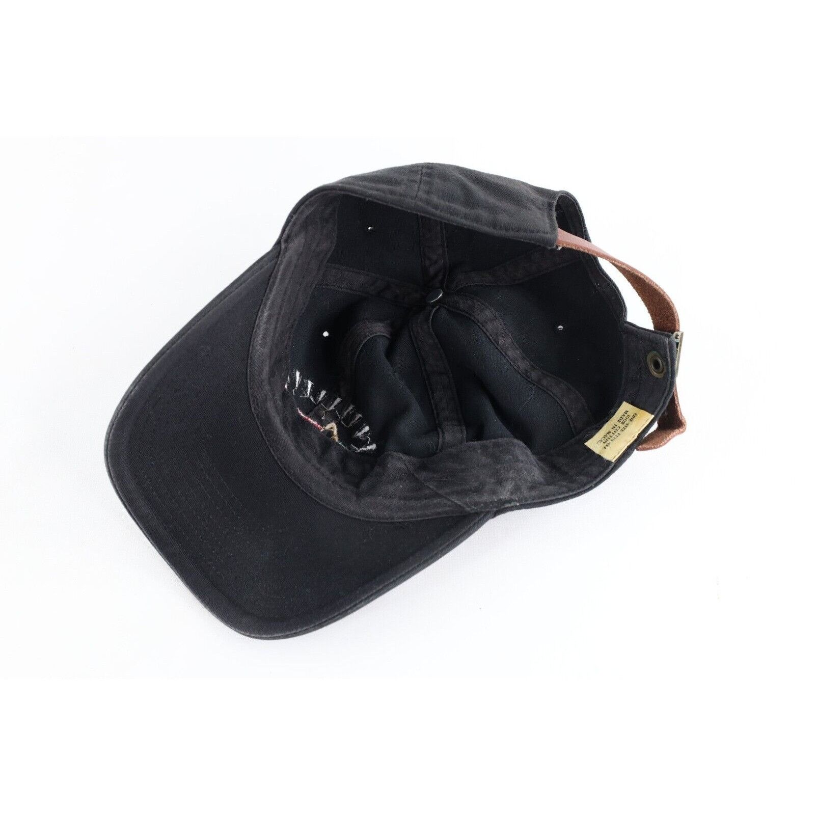 Greg Norman × Vintage Vintage 90s Greg Norman Golf Shark Golfing Leather Strap Hat Size ONE SIZE - 8 Thumbnail