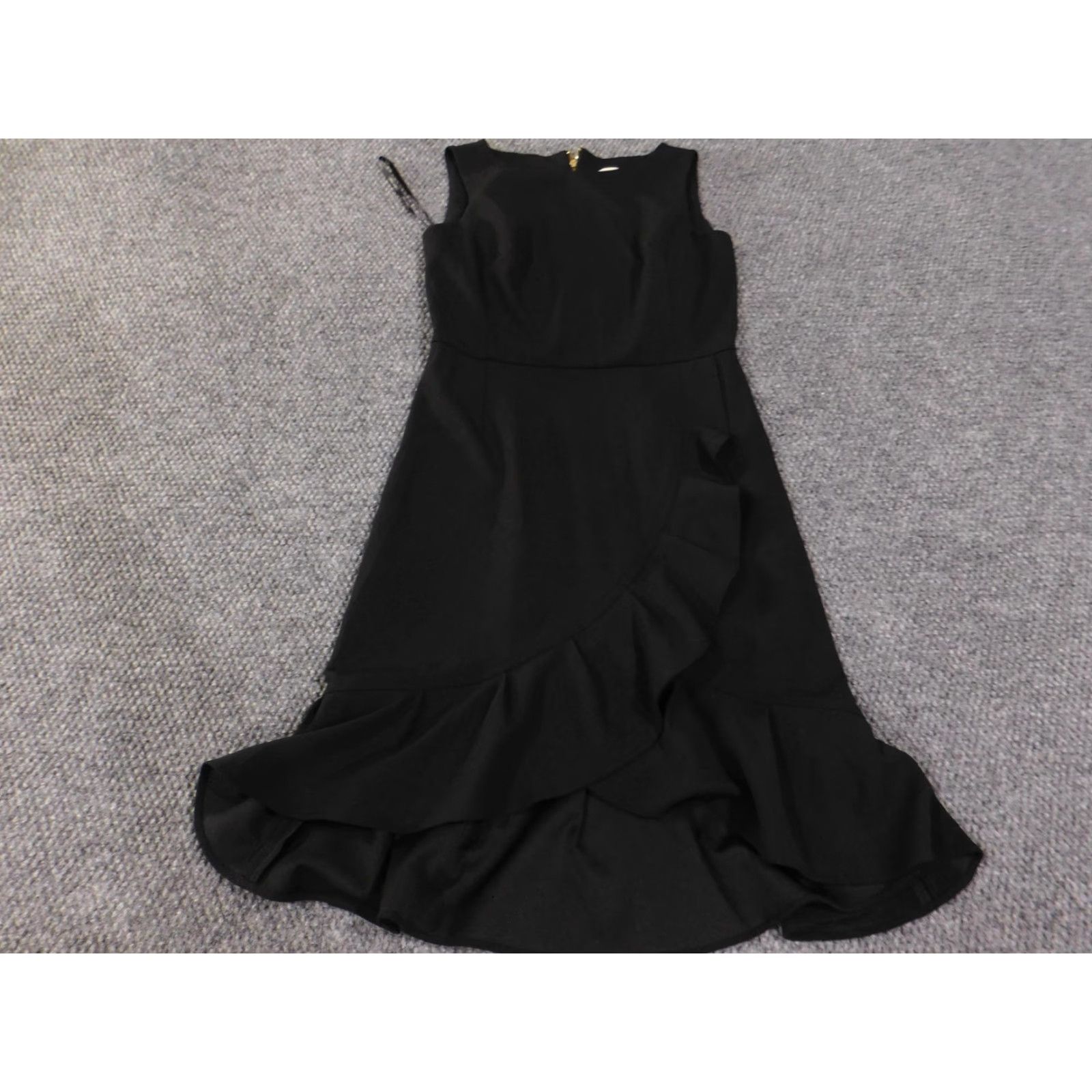 Calvin Klein Calvin Klein Dress Womens 4 Black Hi-Low Sleeveless Ruffle Hem Zip Spandex Polyester Size S / US 4 / IT 40 - 3 Thumbnail