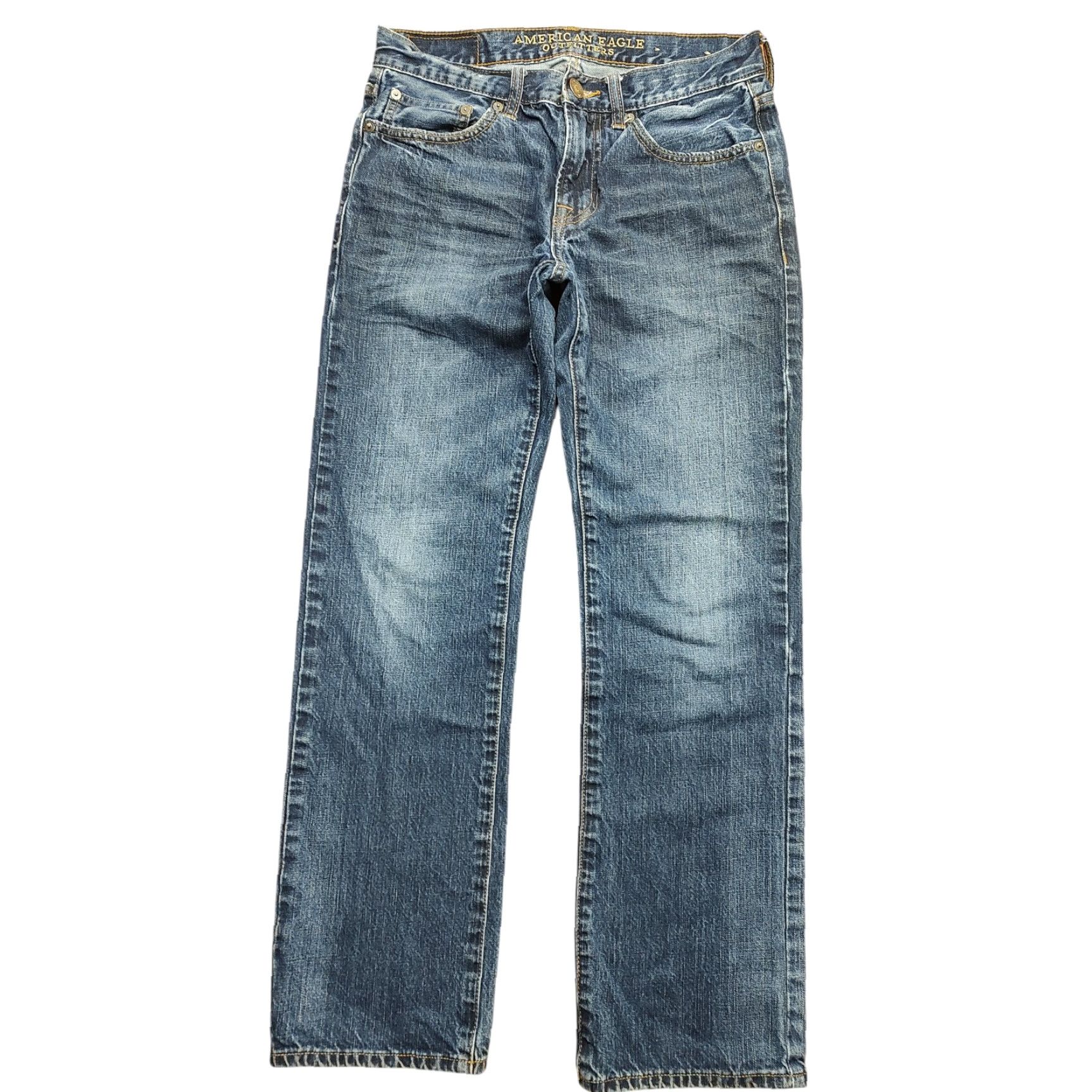 American Eagle Outfitters VINTAGE American Eagle Mens Jeans Straight 28x30 Old Style Denim Blue Size US 28 / EU 44 - 2 Thumbnail