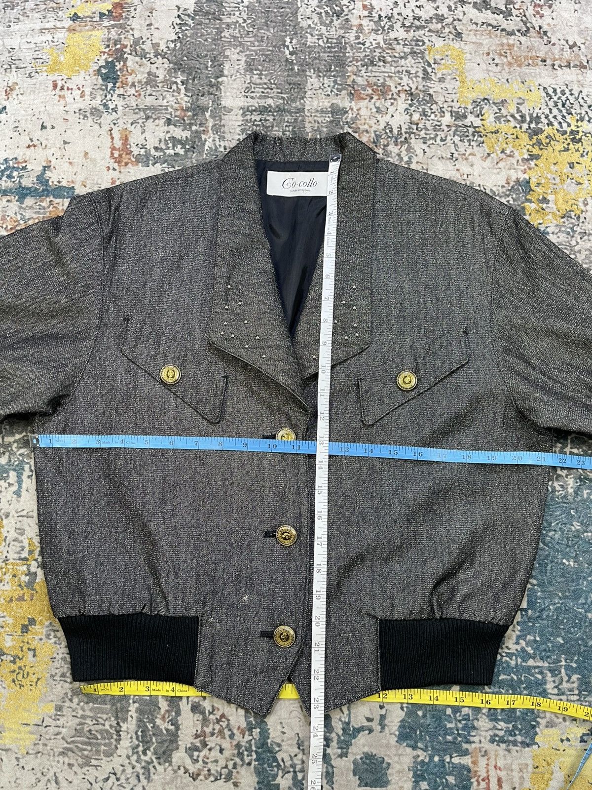Japanese Brand Co Collo Made Katayama Speckled Stud Detail Jacket Size M / US 6-8 / IT 42-44 - 10 Thumbnail