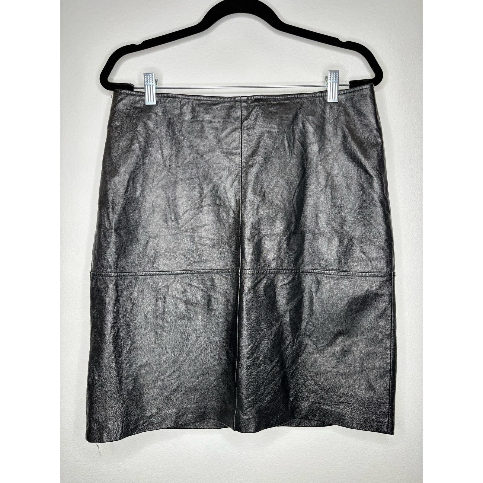 image of Newport New Black Leather Skirt, Women's (Size 34)