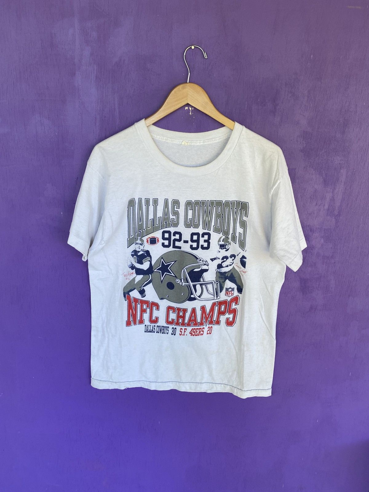 NFL Vintage 92/93 Dallas cowboys NFC champs t-shirt Size US L / EU 52-54 / 3 - 1 Thumbnail