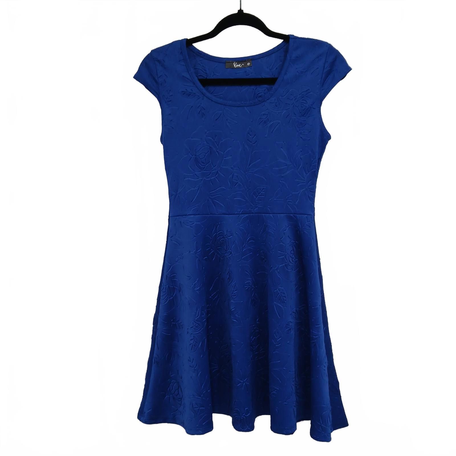 One Piece Pinc Medium Electric Blue Embossed Dress Size M / US 6-8 / IT 42-44 - 1 Thumbnail