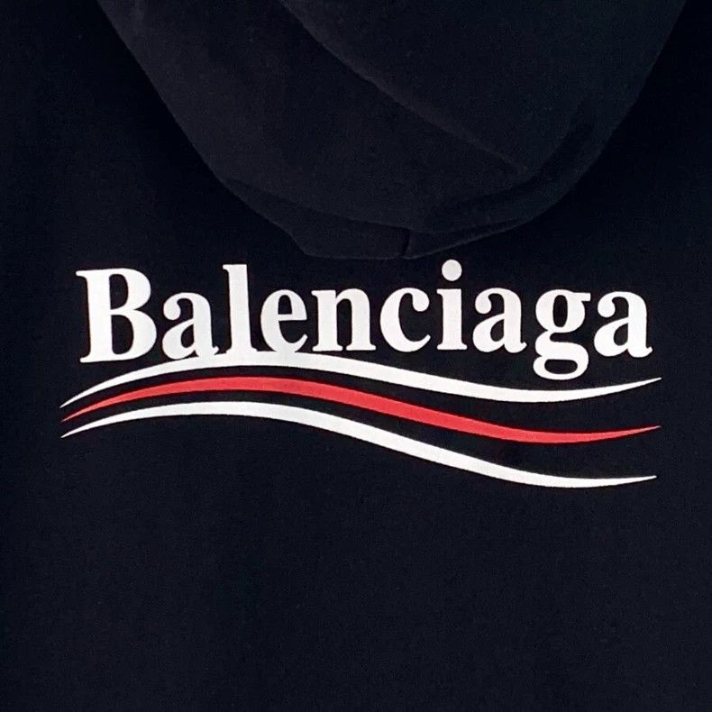 Other Balenciaga Black monogrammed logo embroidered cotton hoode Size US XL / EU 56 / 4 - 5 Thumbnail