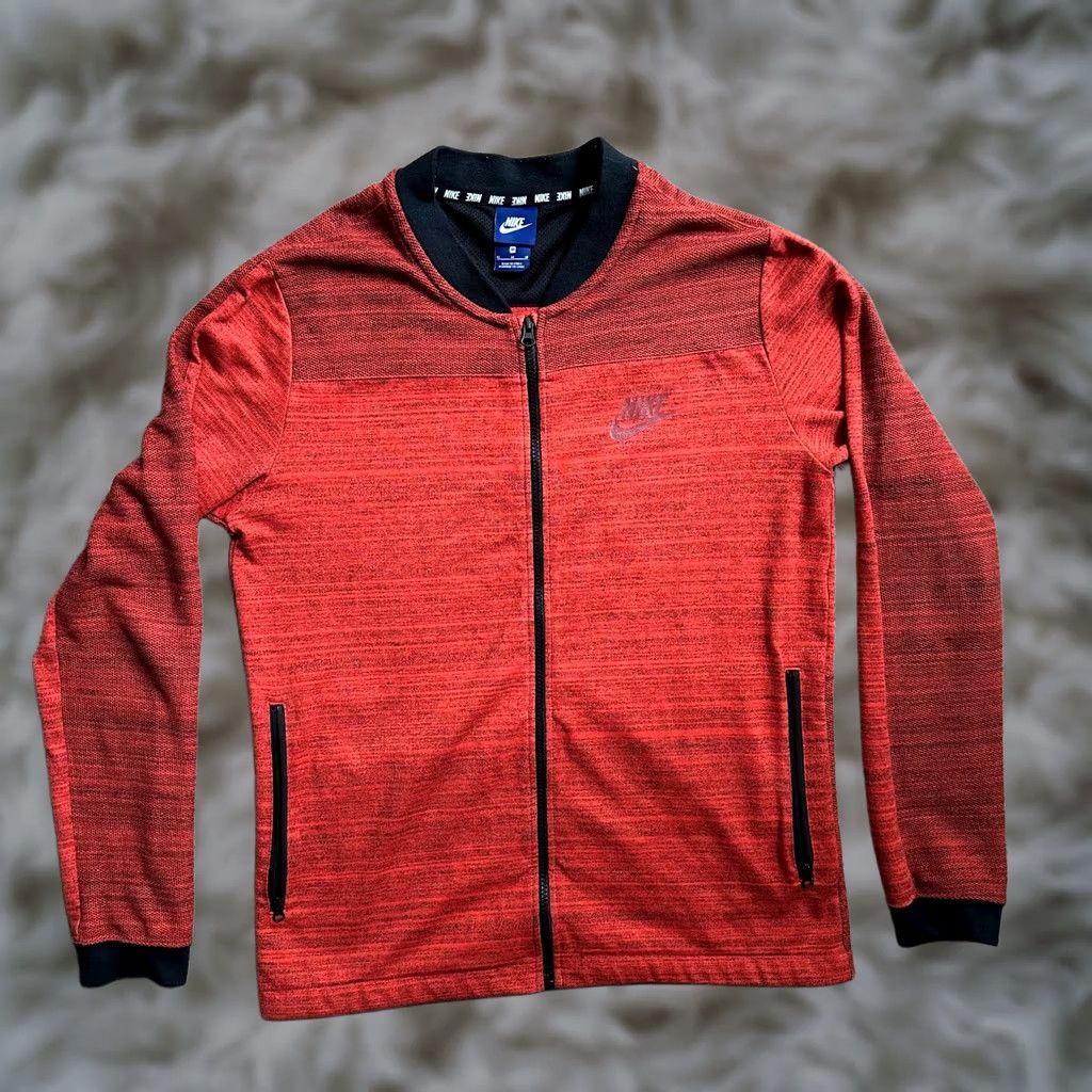 Nike VINTAGE Nike Sweatshirt Mens Medium Full Zip Logo Orange Pockets Round Neck Size US M / EU 48-50 / 2 - 1 Thumbnail