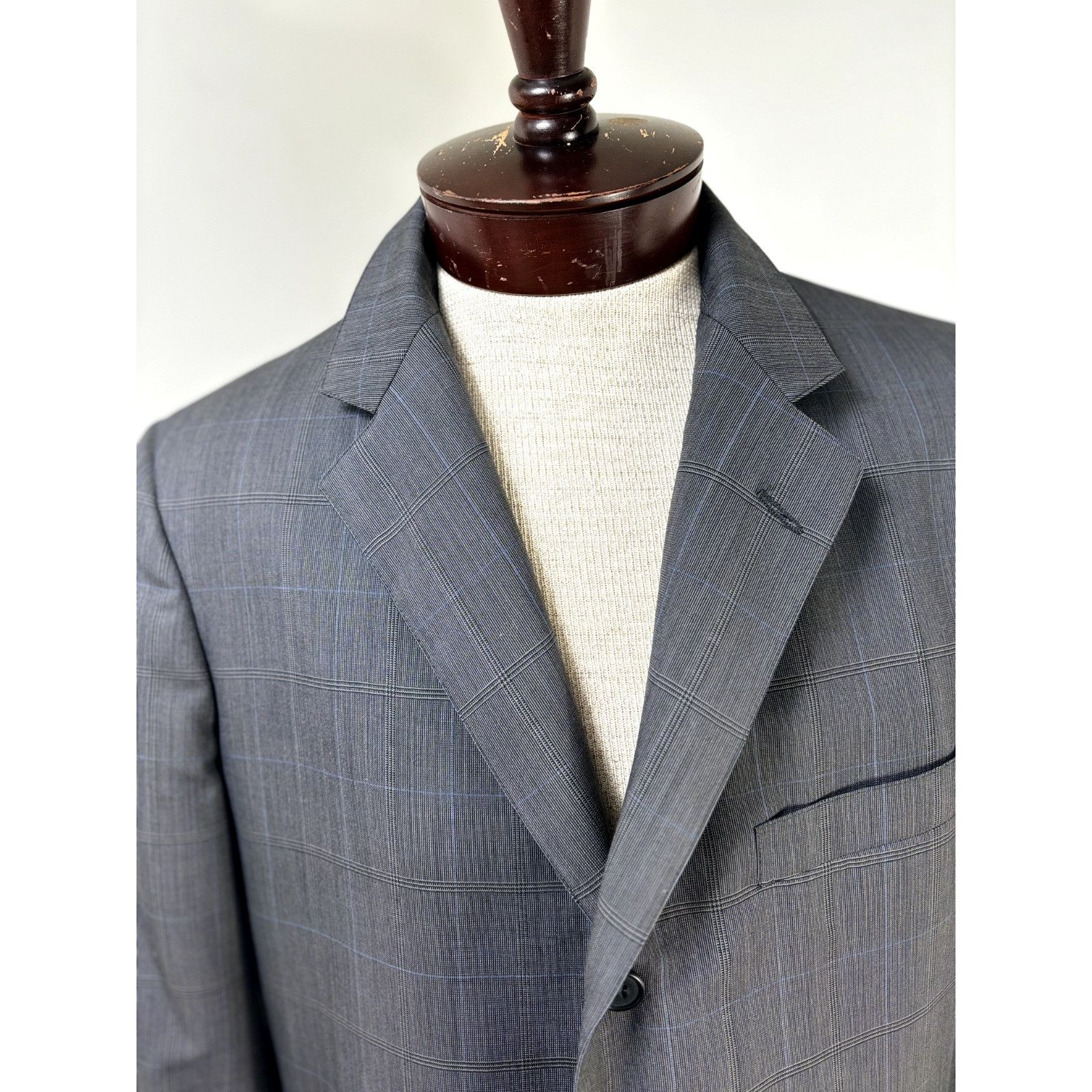 Brooks Brothers Brooks Brother Men's Sport Coat Blazer Size 41L Windowpane G Size 42L - 3 Thumbnail