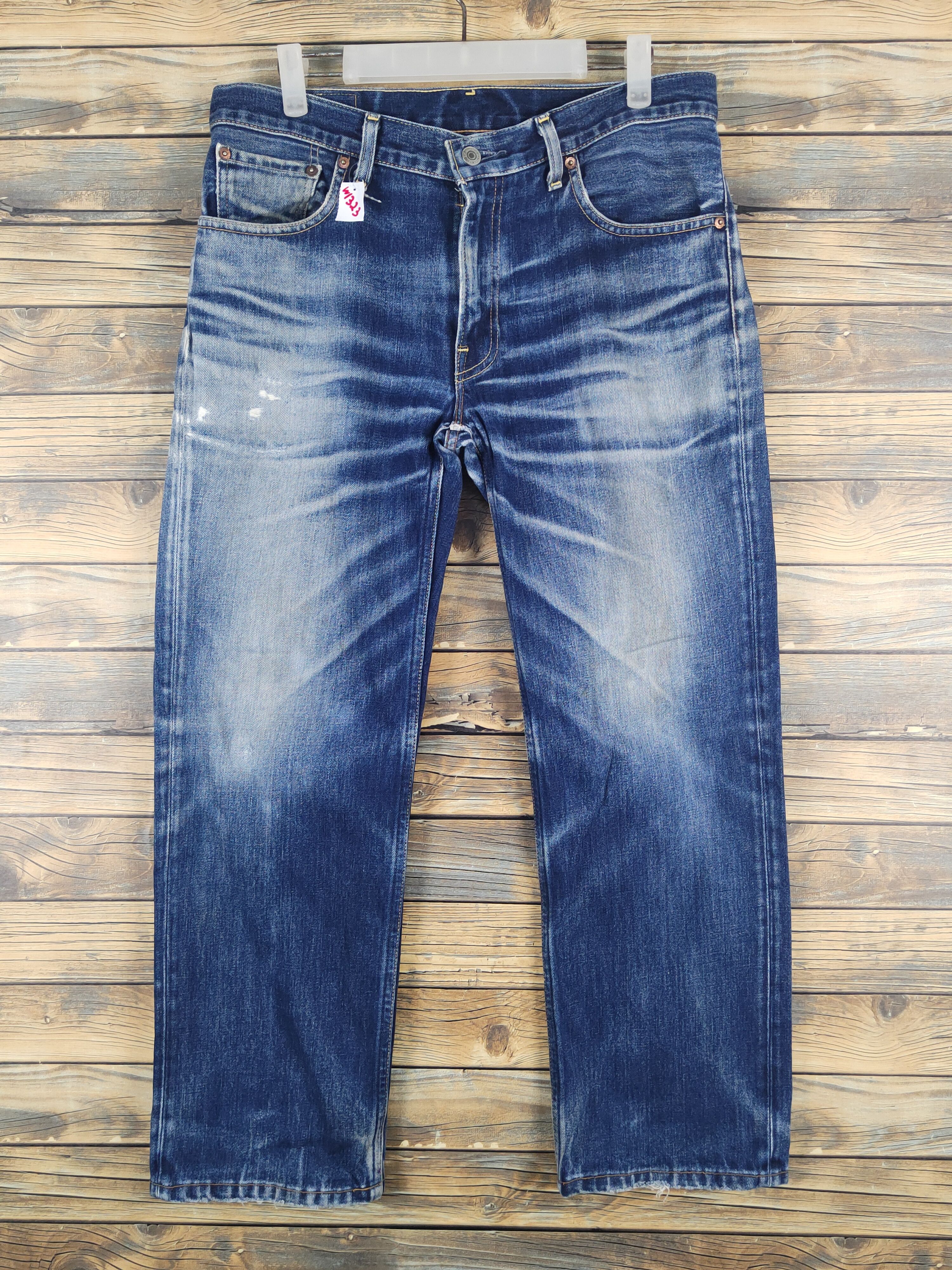 Levi's Vintage Levis 502 Redline Selvedge Faded Blue Jeans #W1323 Size US 33 - 1 Thumbnail