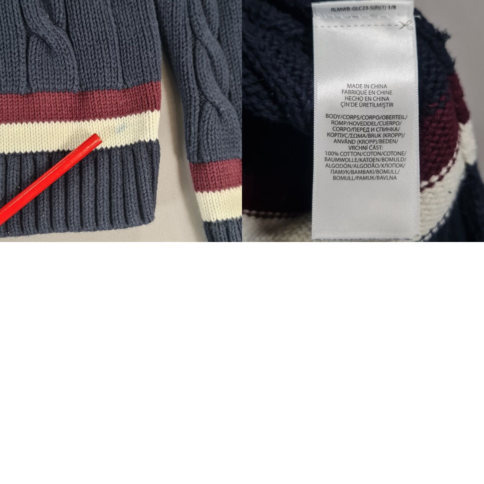Polo Ralph Lauren Polo Ralph Lauren Jumper Womens XL Navy Blue Cable Knit V-Neck 100% Cotton Preppy 90s Classic Pullover Mens Womens Girls Size XL / US 12-14 / IT 48-50 - 8 Thumbnail