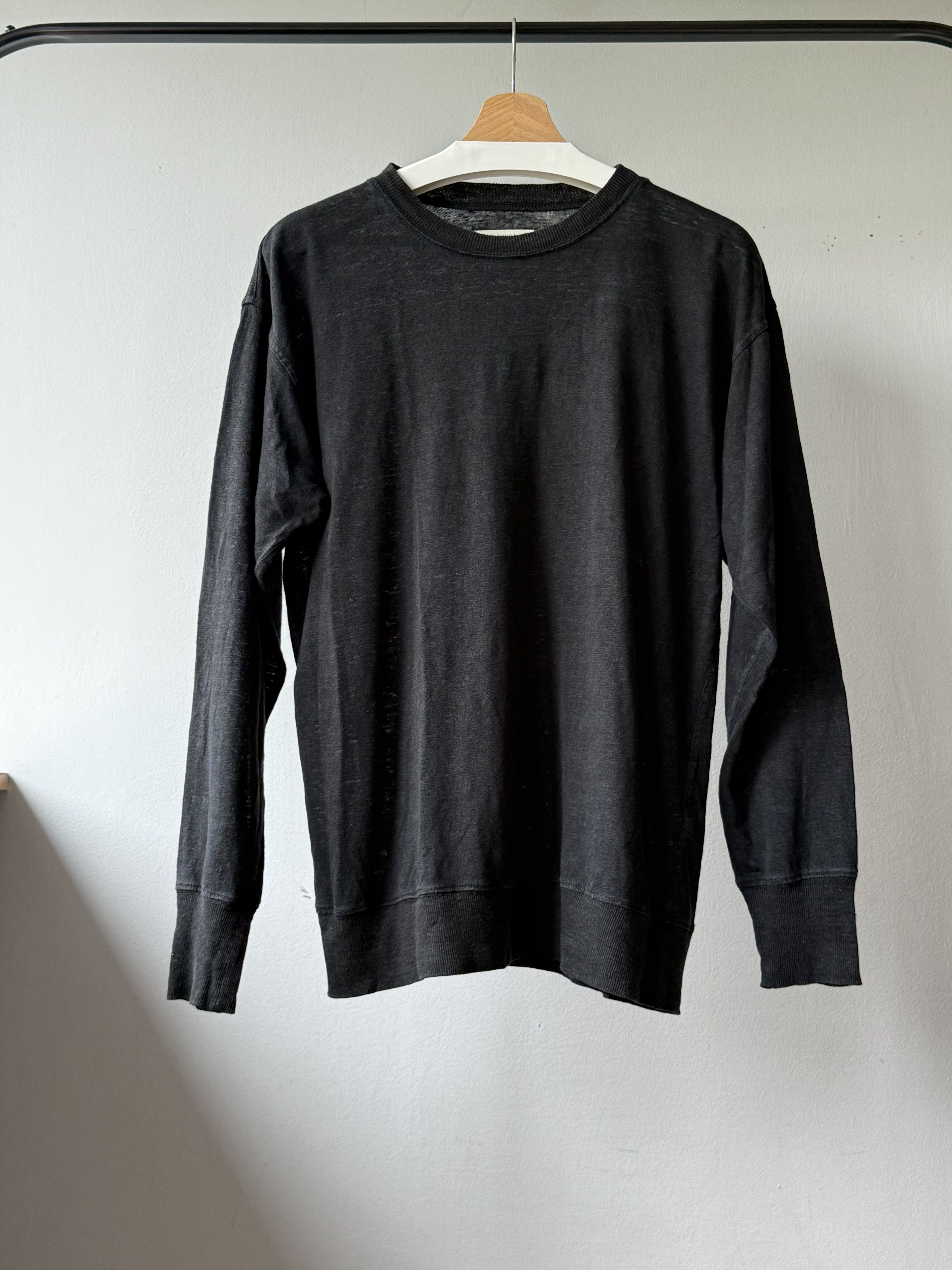 Isabel Marant Etoile Isabel Marant Etoile Black 100% Linen Long Sleeve T-Shirt Size M / US 6-8 / IT 42-44 - 1 Thumbnail