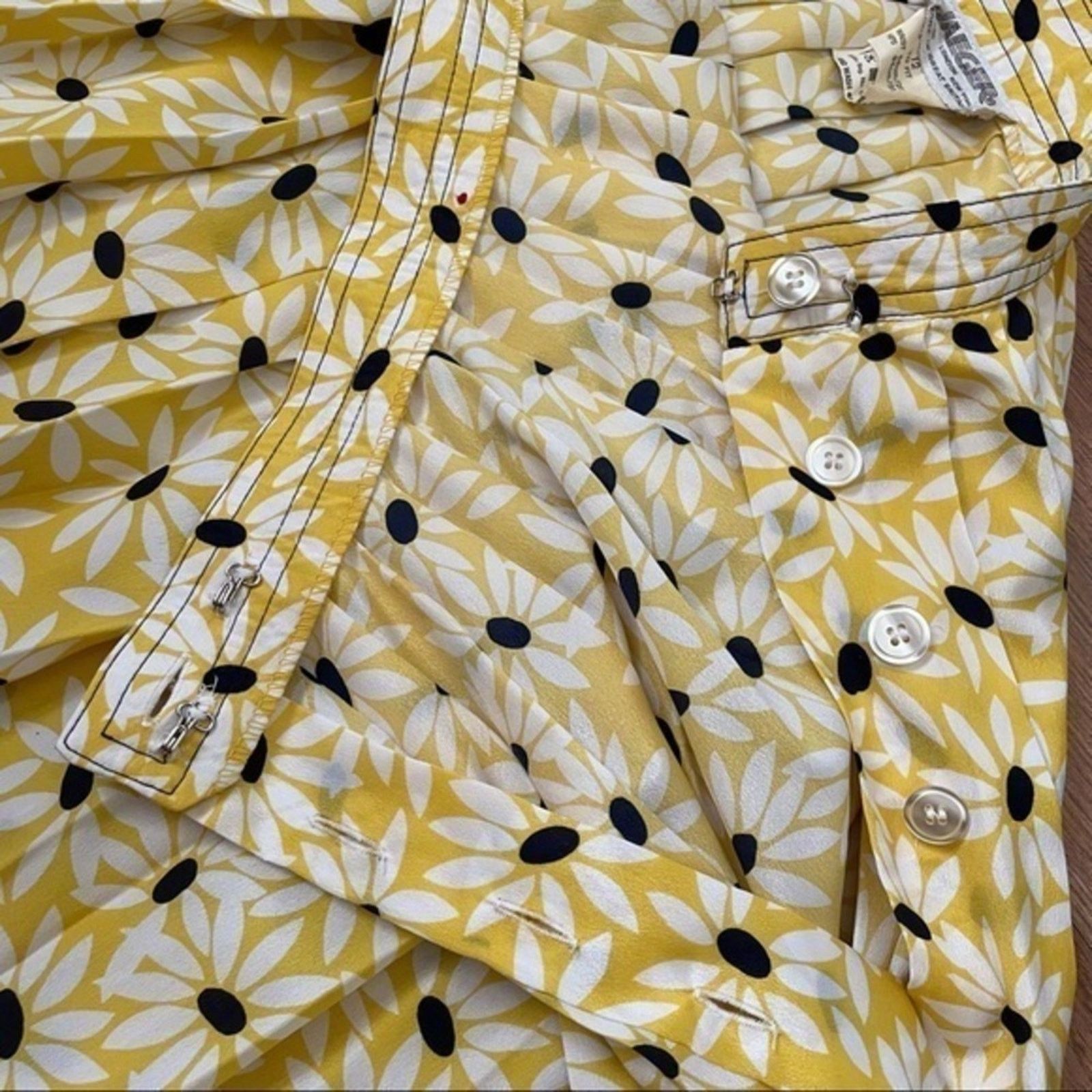 Jaeger × Vintage Vintage Jaeger London Yellow Floral 2-Piece Dress Size S / US 4 / IT 40 - 9 Thumbnail
