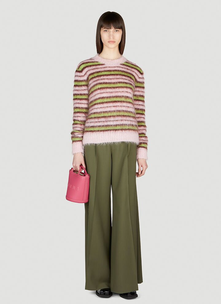 Marni o1w1db10125 Fuzzy Stripe Sweater in Multicolor Size XL / US 12-14 / IT 48-50 - 2 Thumbnail