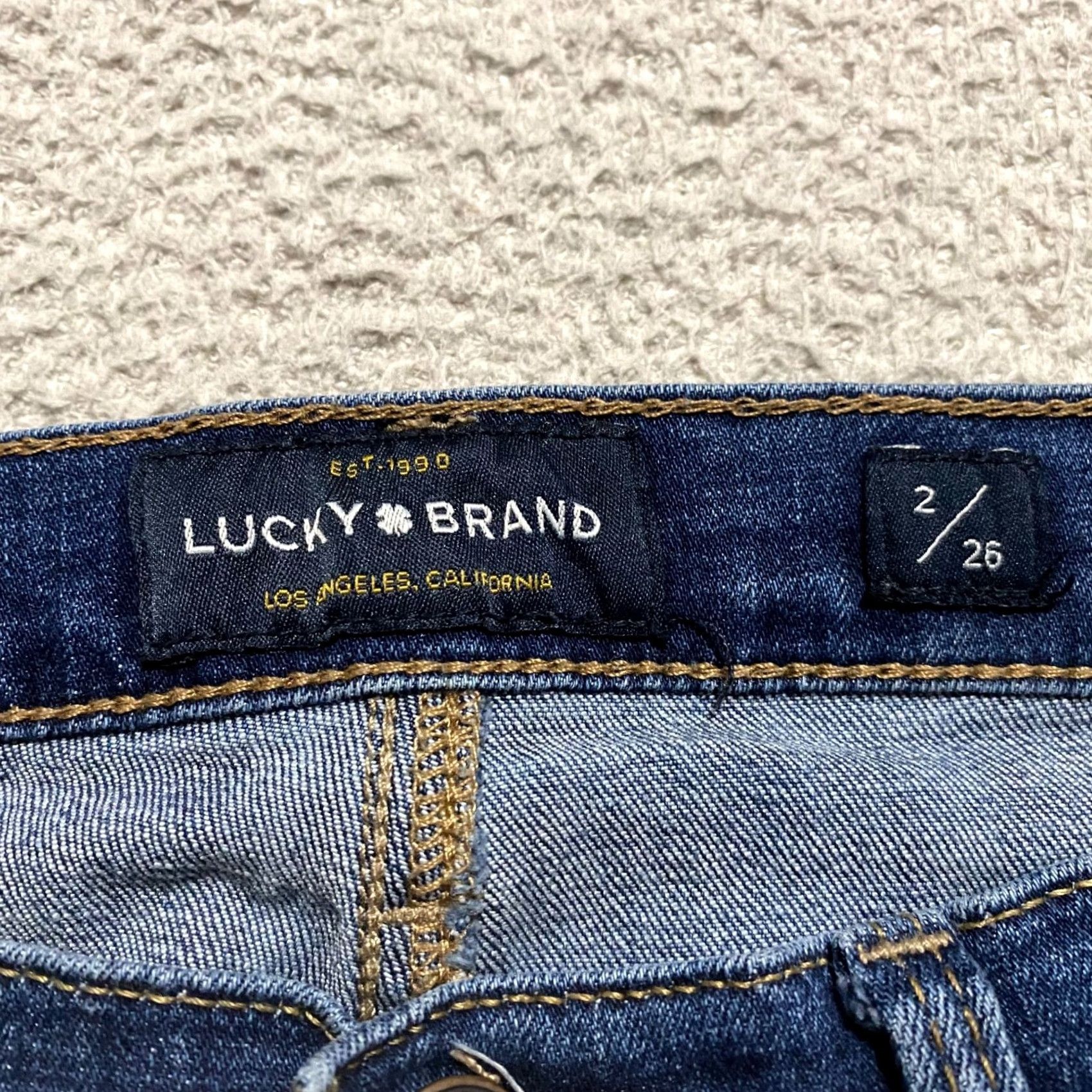 Lucky Brand Lucky Brand Jeans Skinny Charlie Womens sz 2 Blue Denim Dark Wash Low Rise 5-Pocket Stretch 28in Inseam Women's Jeans Size 26" / US 2 / IT 38 - 3 Thumbnail