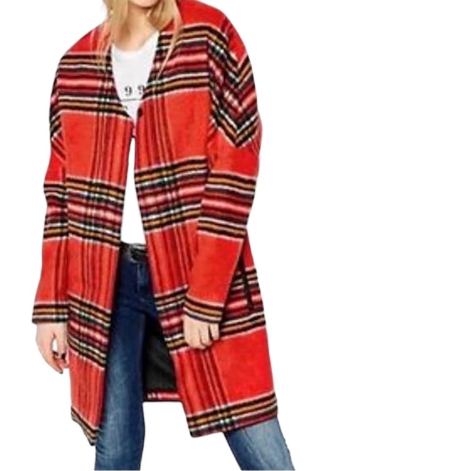 image of Scotch Soda Scotch And Soda Punk Radar Red Tartan Plaid Jacket Size Xsp, Women's