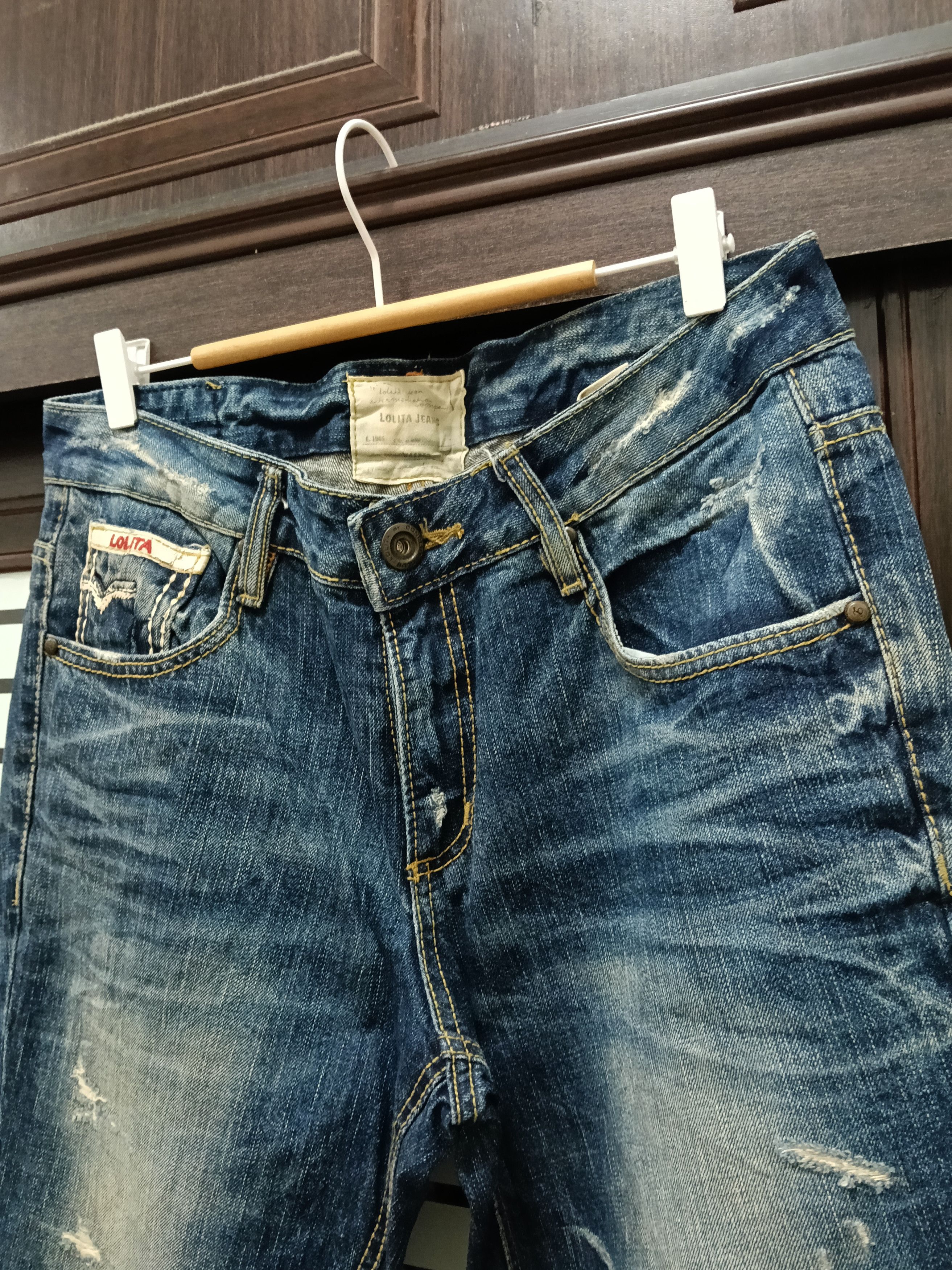 Japanese Brand 💥Flared Distressed Lolita Jeans 💥 Size US 34 / EU 50 - 5 Thumbnail