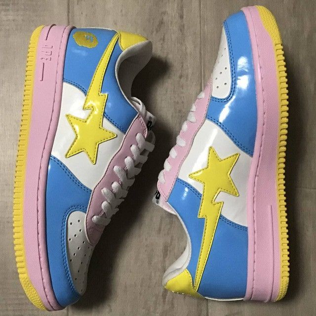 Bape × Nigo BAPE STA patent leather sneaker cotton candy multi NIGO APE Size US 9 / EU 42 - 3 Thumbnail