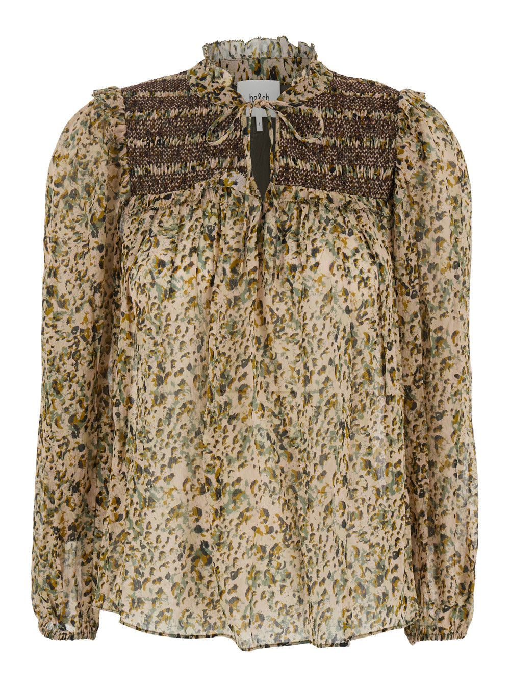 ba&sh Multicolor Shirt with Lace Closure and All-Over Print in Viscose Woman Size S / US 4 / IT 40 - 1 Thumbnail