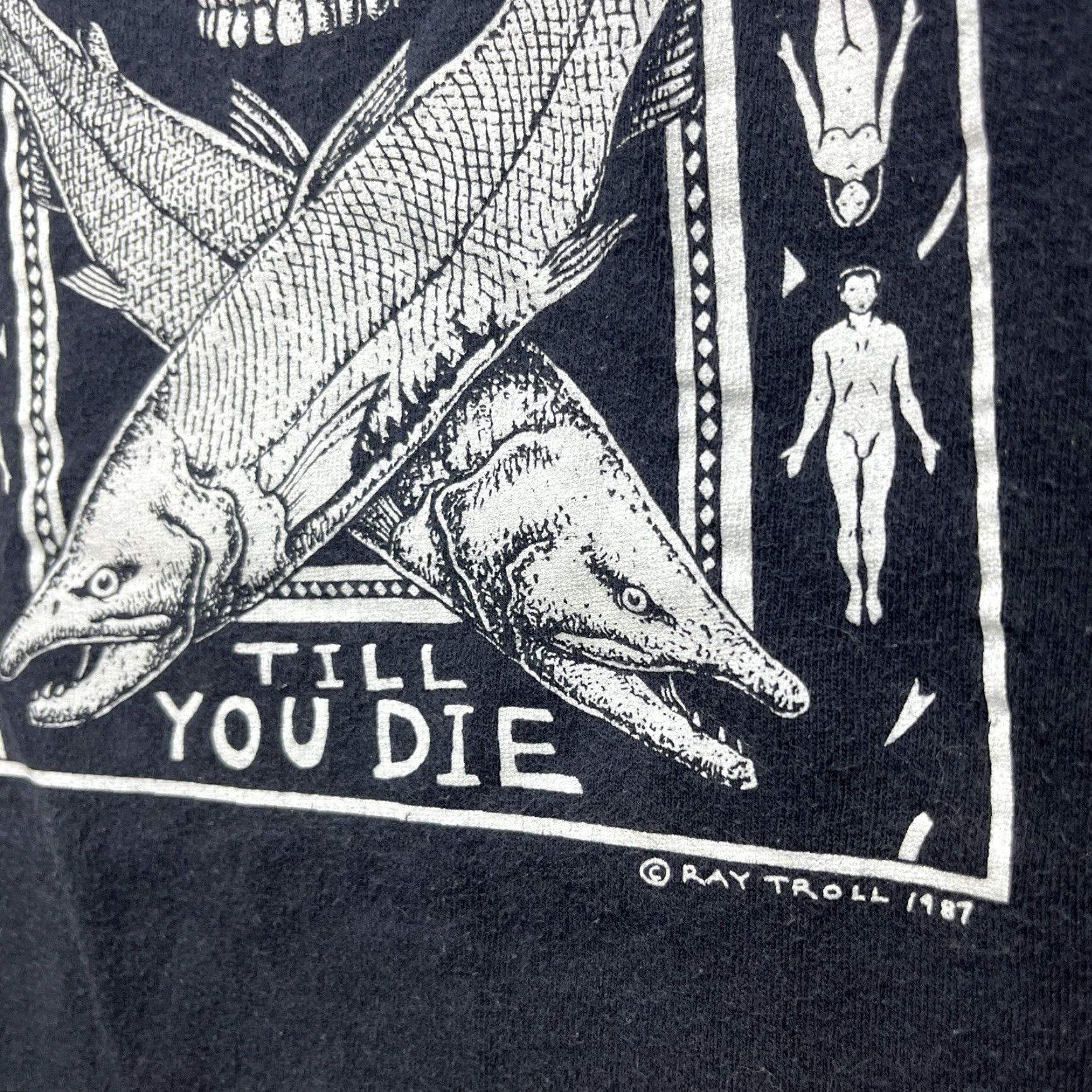 Vintage VINTAGE Spawn T-Shirt Skull Ray Troll 1987 Black Crew Neck Short Sleeve L Large Mens Single Stitch Tee Size US L / EU 52-54 / 3 - 5 Thumbnail