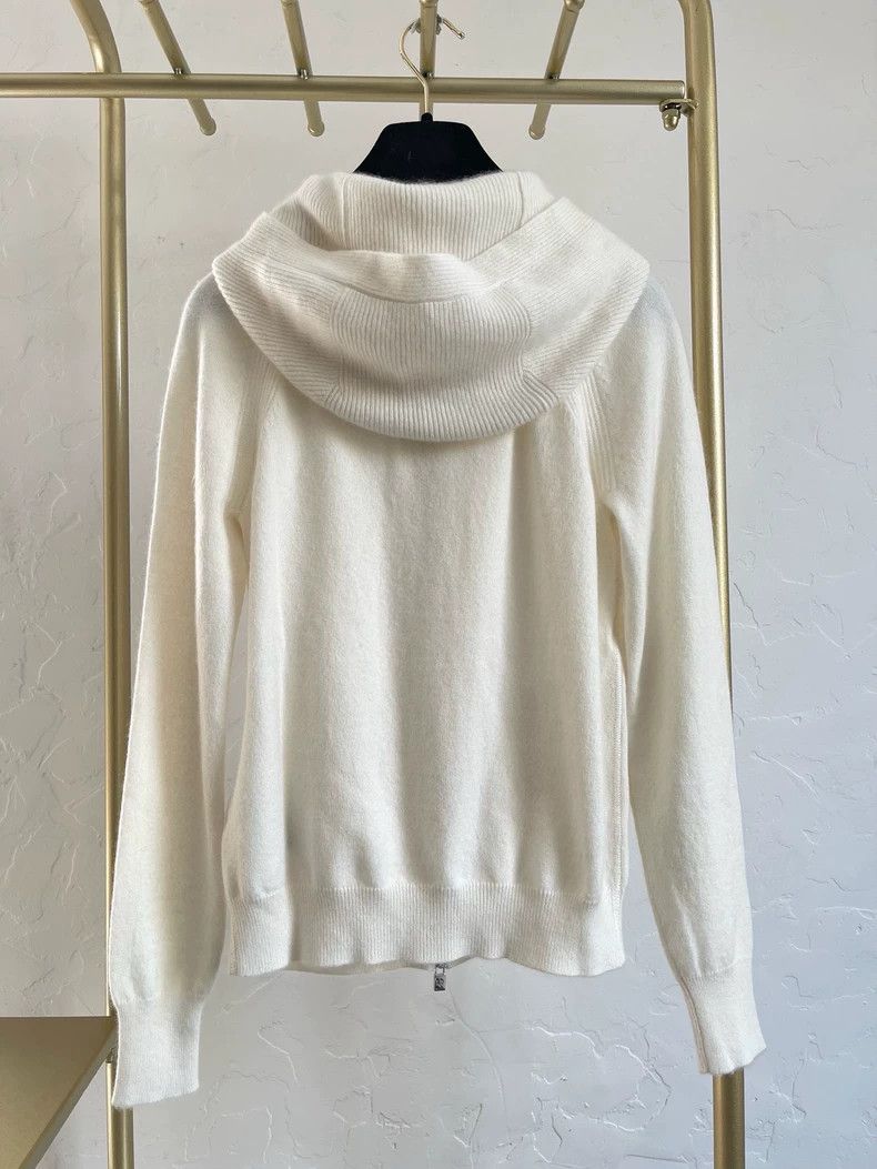 Loro Piana LORO PIANA Classic Merano white cashmere cardigan Size XXS / US 00 / IT 34 - 2 Thumbnail