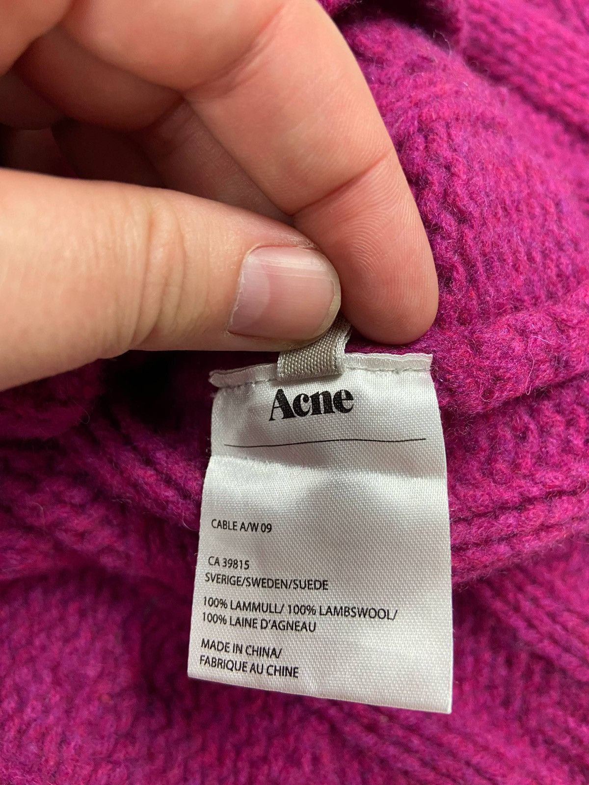 Acne Studios Acne Cable Knit Sweater Pink Lambswool Chunky CrewneckJumper Size XL / US 12-14 / IT 48-50 - 13 Thumbnail