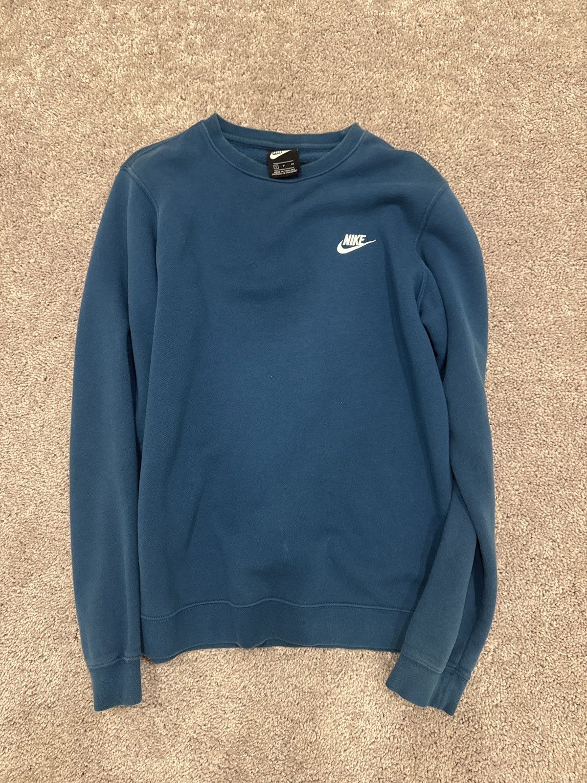 Nike Nike Teal/White Crewneck Sweatshirt – Vintage Size US S / EU 44-46 / 1 - 1 Thumbnail