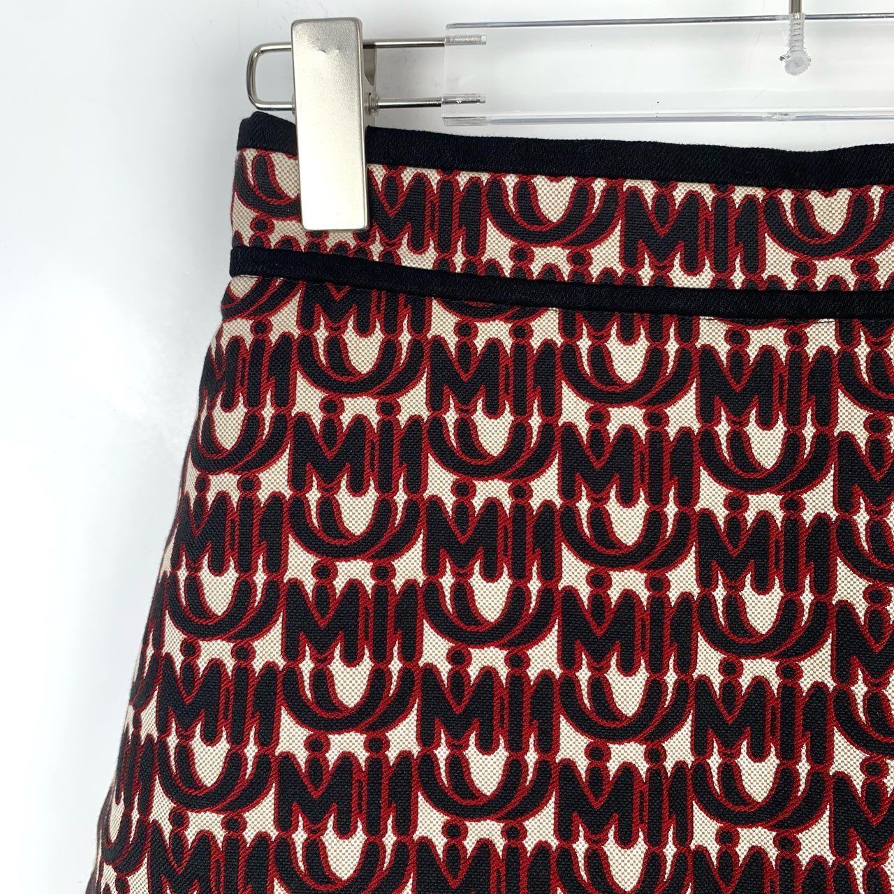 Miu Miu Miu Miu Logo-Print Cotton & Polyester Blend Mini Skirt Size Size 38" / US 16 / IT 52 - 3 Thumbnail
