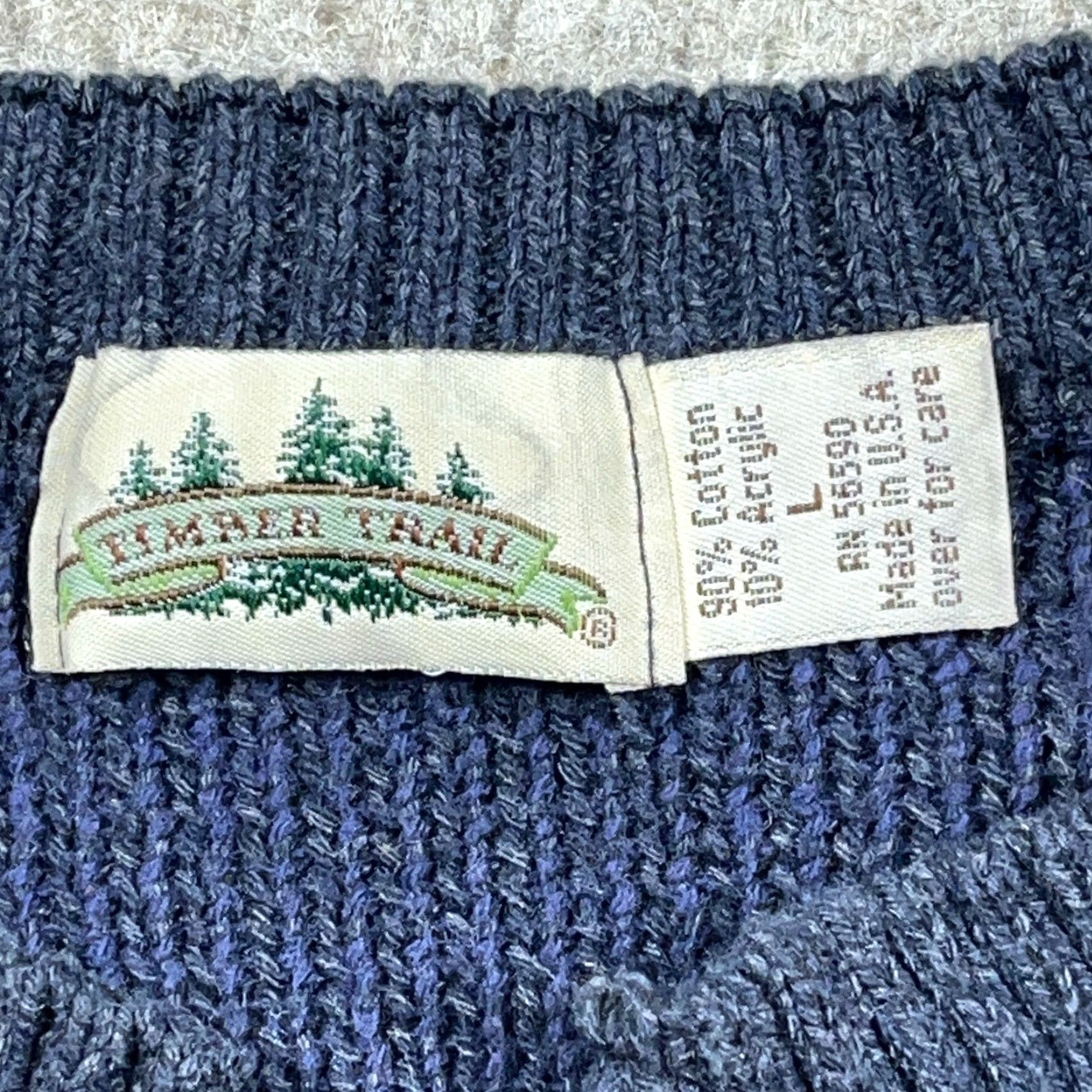 Vintage VINTAGE Grandpa Sweater Men L Blue Tan Geometric Nordic Henley Crewneck Rib Nike? Size US L / EU 52-54 / 3 - 3 Thumbnail