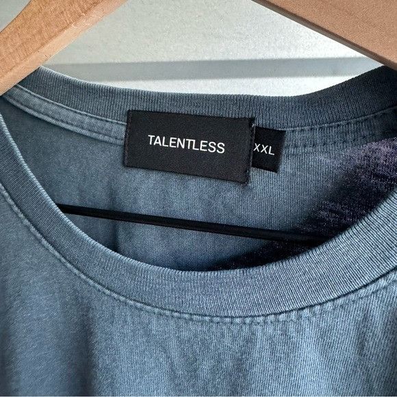 Designer × Talentless NEW TALENTLESS MENS DROP SHOULDER TEE SLATE BLUE SZ 2XL XXL Size US XXL / EU 58 / 5 - 3 Thumbnail