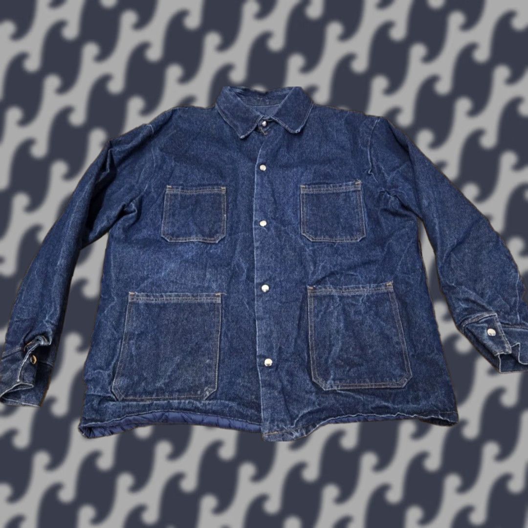 Vintage VINTAGE Silver State Industries Denim Jacket Barn Chore Coat Quilt Lining XL Blue Men Overcoat Jacket Size US XL / EU 56 / 4 - 1 Thumbnail