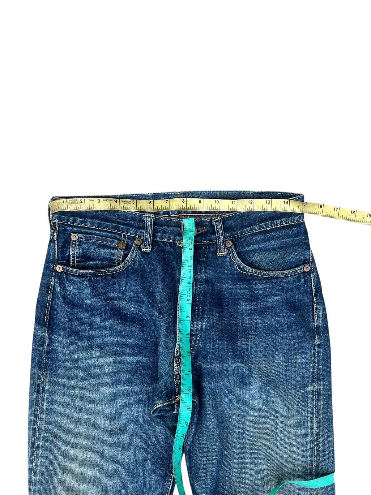The Real McCoy's Vintage Joey McCoy Hidden Rivets Faded Denim Selvedge Jeans Size US 29 - 4 Thumbnail
