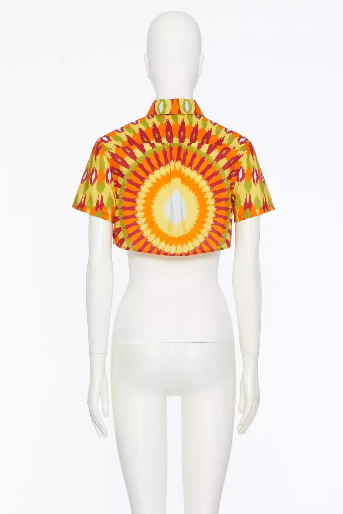 Valentino o1s1wg110925 Poplin Shirt With Round Rain Print in Orange Size L / US 10 / IT 46 - 4 Thumbnail