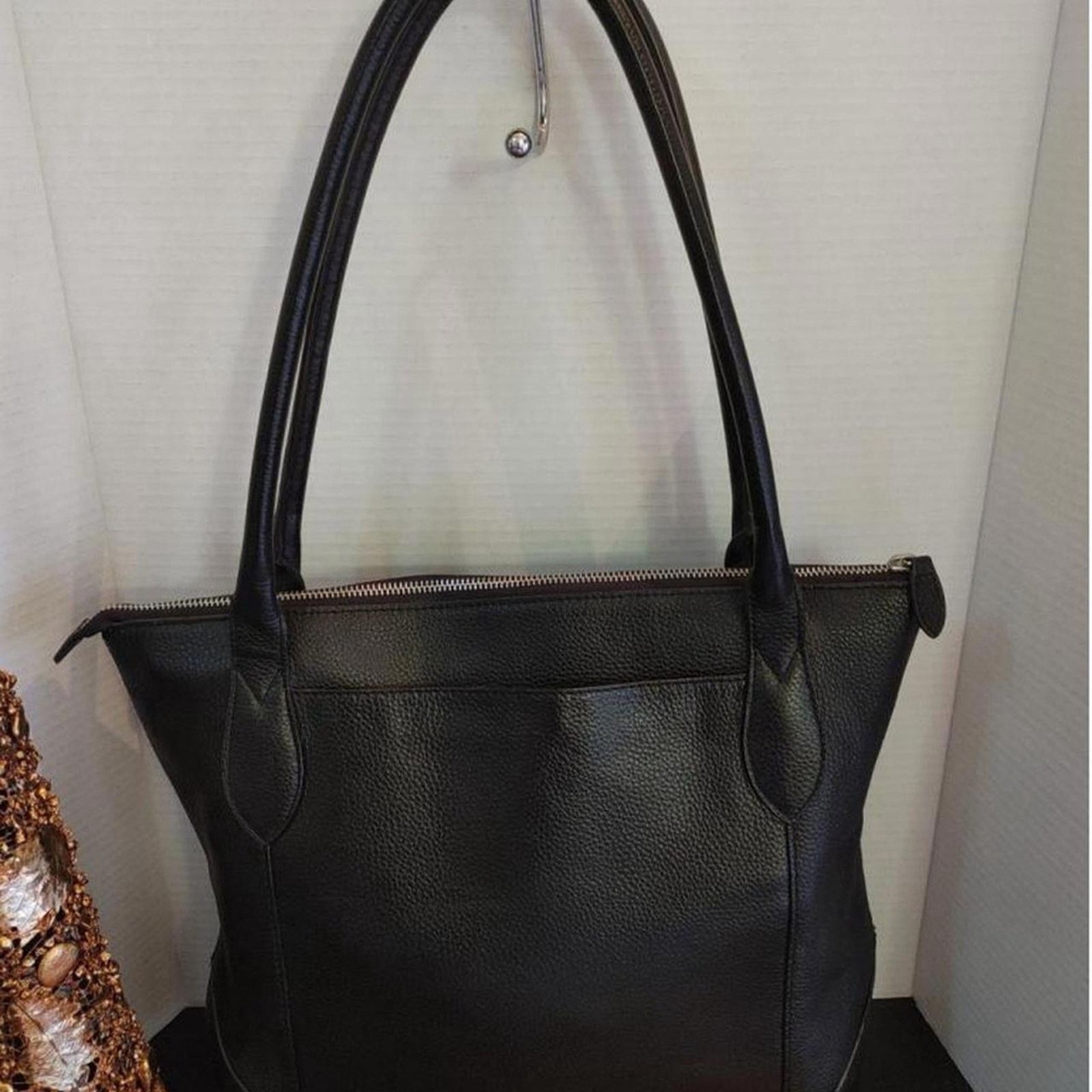LODING Stylish LODIS Sierra Black Leather Tote Bag Size ONE SIZE - 3 Thumbnail
