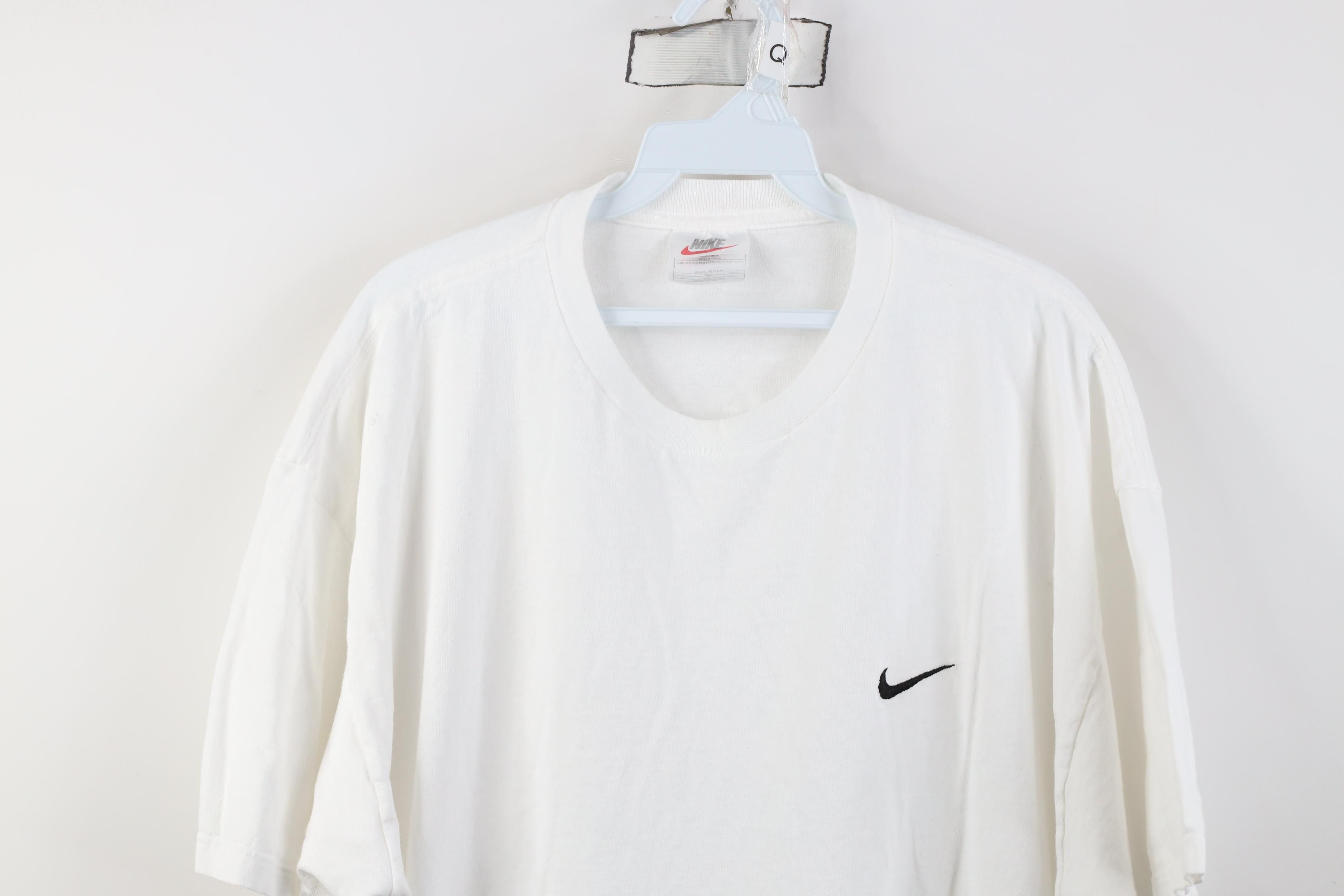 Nike Vintage 90s Nike Scott Mini Swoosh T-Shirt White Cotton USA Size US XL / EU 56 / 4 - 2 Thumbnail
