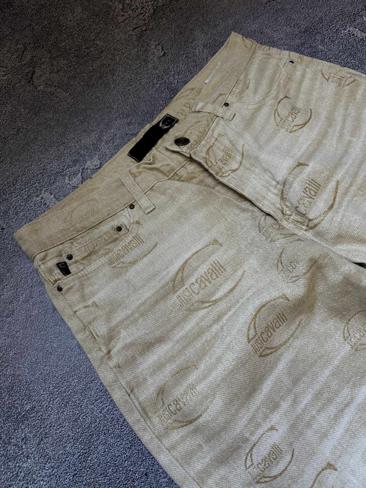 Just Cavalli Vintage Just Cavalli Monogram Mens Gold Jeans Pants Size 28 Size US 28 / EU 44 - 7 Thumbnail