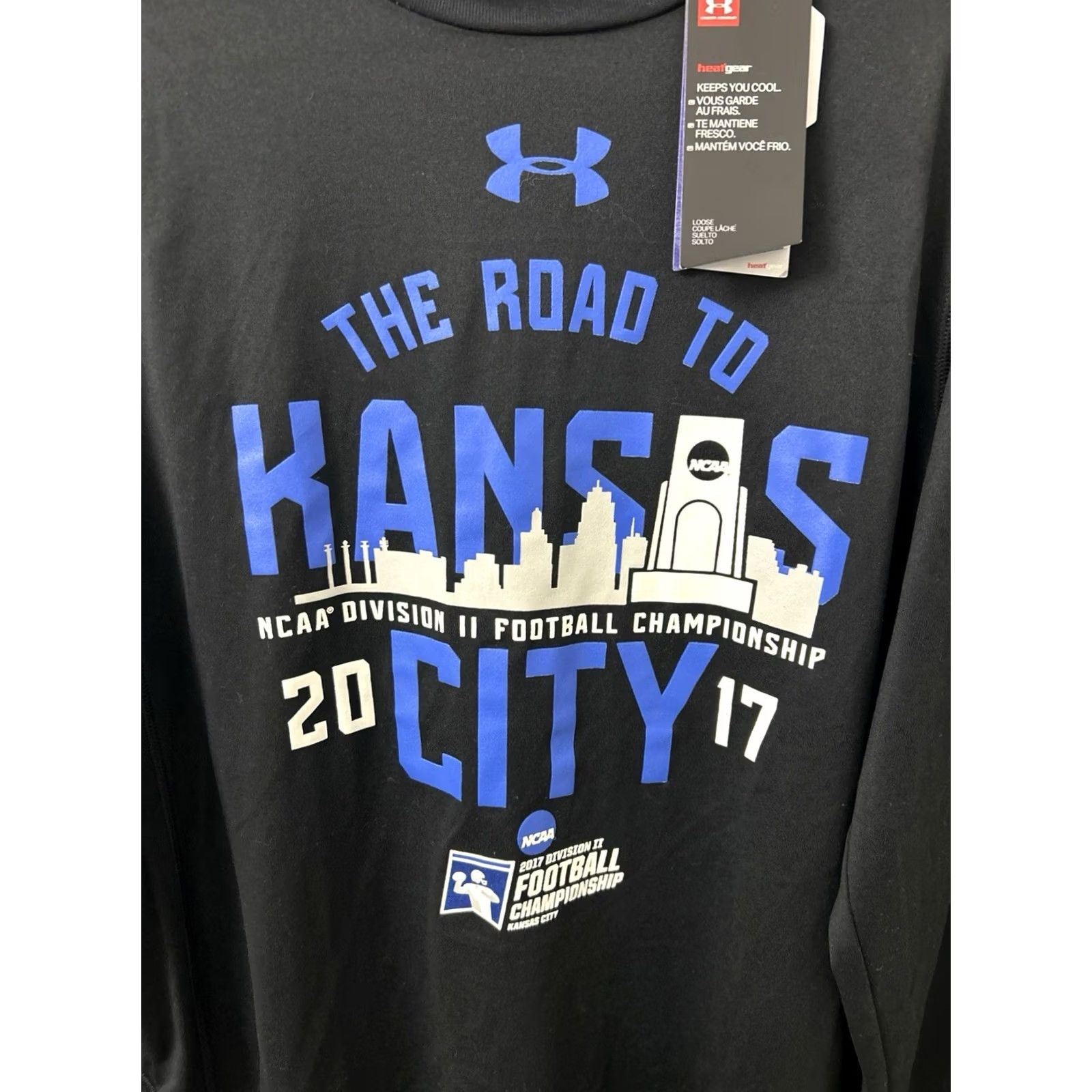 Under Armour Under Armour Shirt Mens M Black 2017 NCAA Division II Football Championship NWT HeatGear Logo Crew Neck Short Sleeve? Size US M / EU 48-50 / 2 - 4 Thumbnail