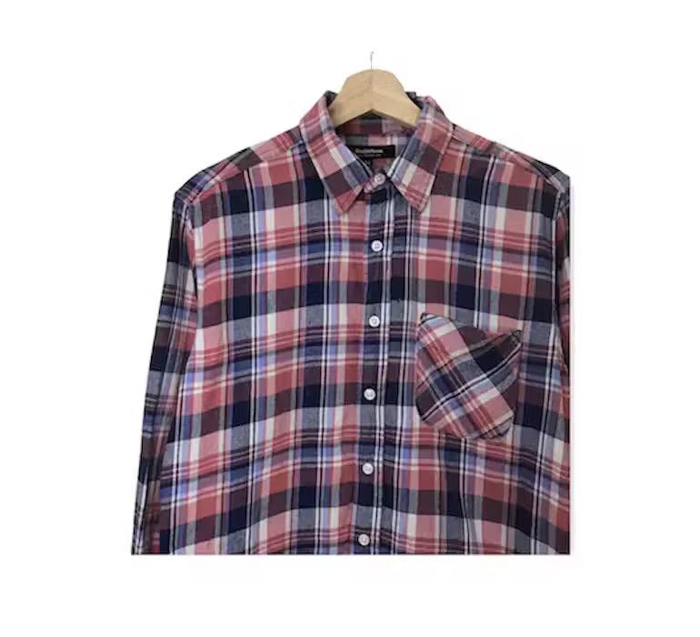 Japanese Brand Double Focus Plaid Tartan Flannel Shirt Size US S / EU 44-46 / 1 - 3 Thumbnail