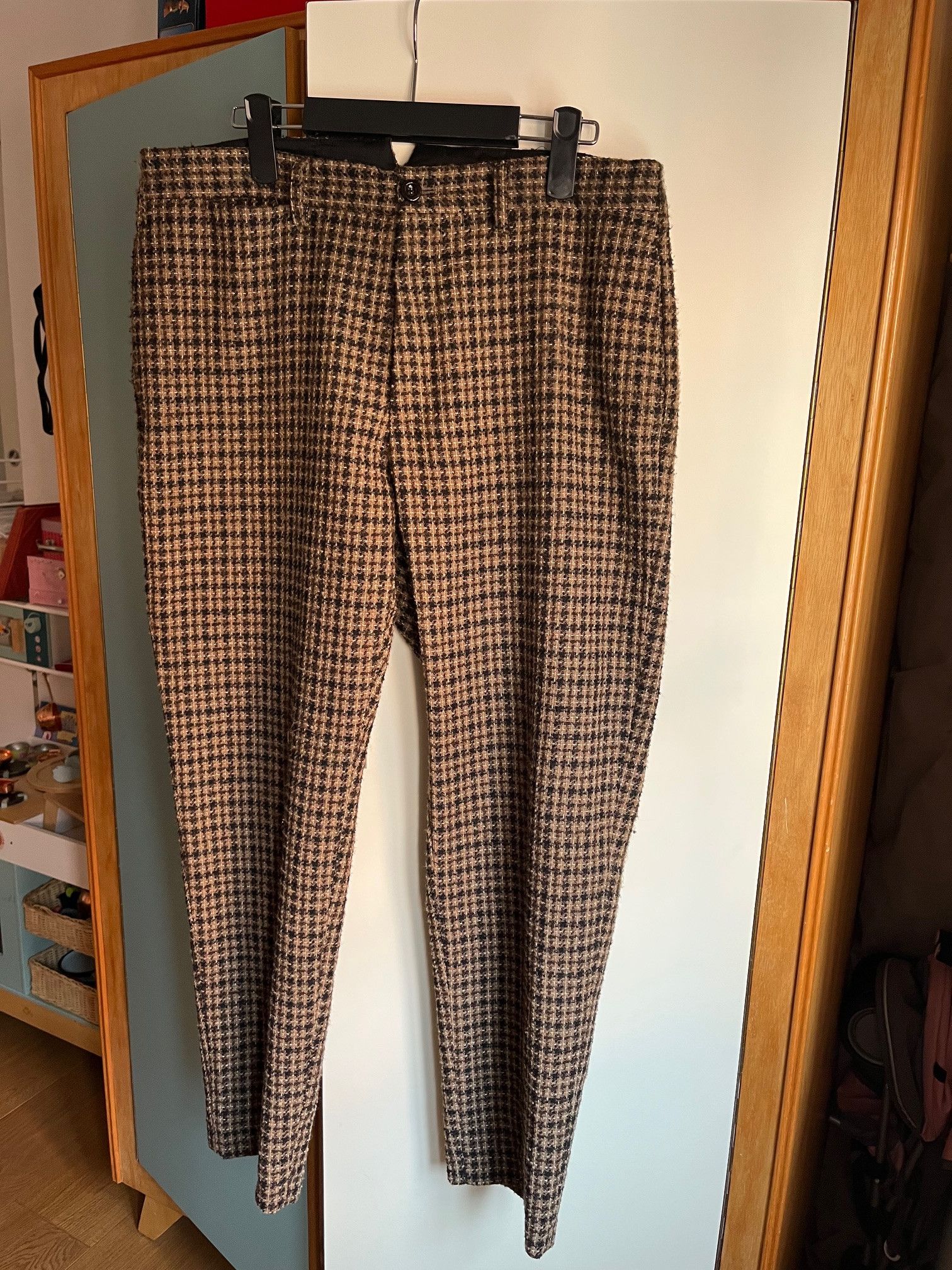 4SDESIGNS 4SDESIGNS houndstooth virgin-wool cropped trousers Size US 32 / EU 48 - 1 Thumbnail