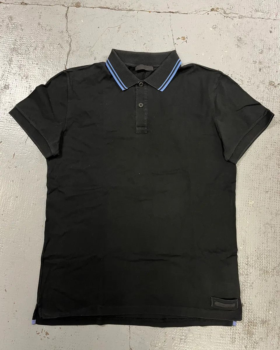 Prada SS2018 Prada Blue Contrast Trim Black Polo Size S / US 4 / IT 40 - 4 Thumbnail