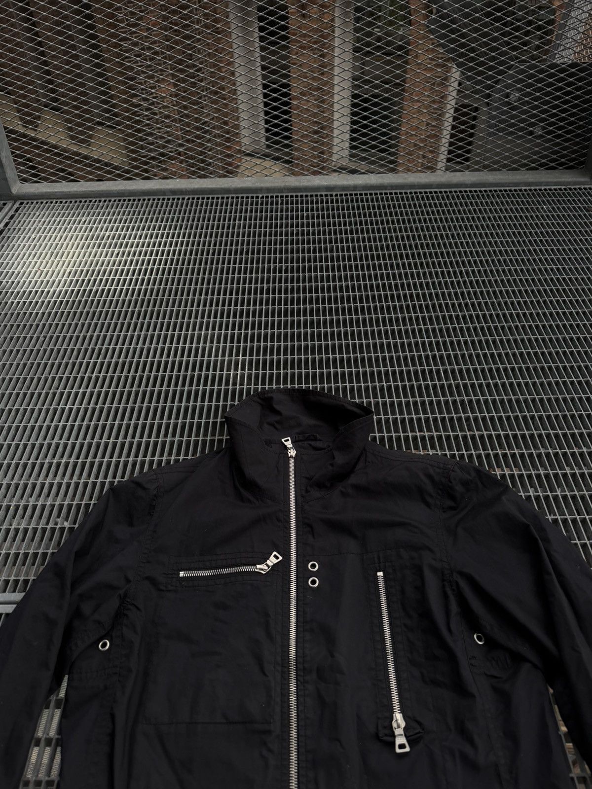 Prada Vintage 00s Prada Nylon Biker Jacket Size US S / EU 44-46 / 1 - 5 Thumbnail